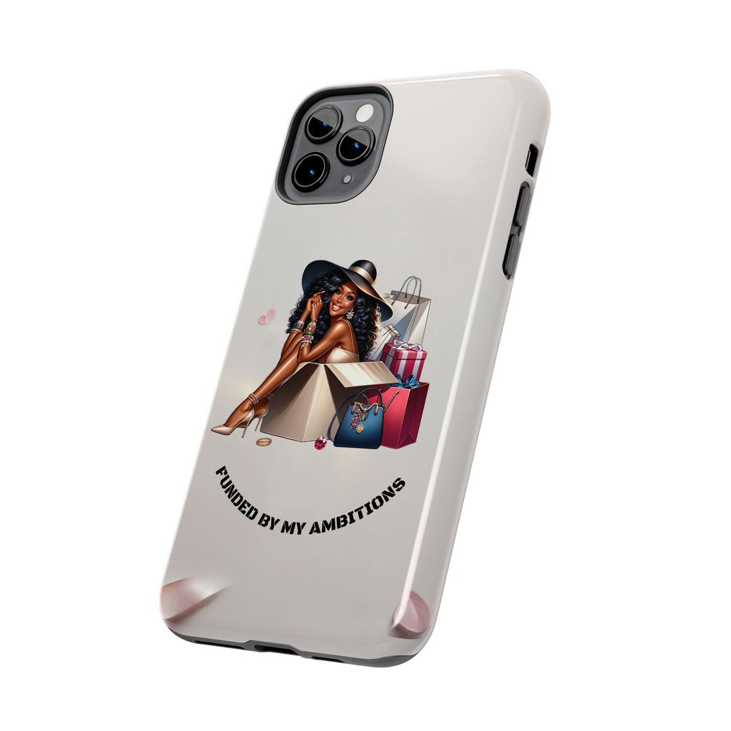 Chic Shopper Tough Phone Case — Stylish Black Woman with Shopping Bags