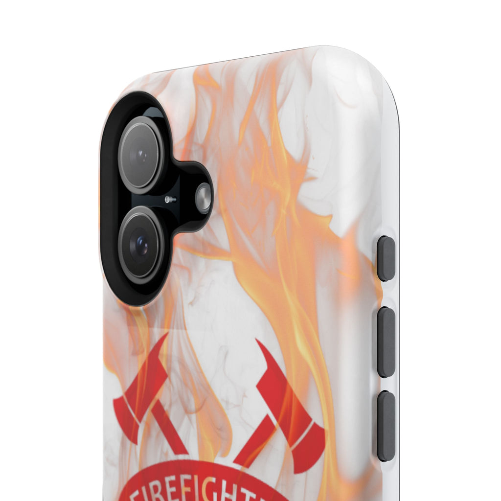 Firefighters Magnetic Impact-Resistant Phone Case — Flame Design with Maltese Cross