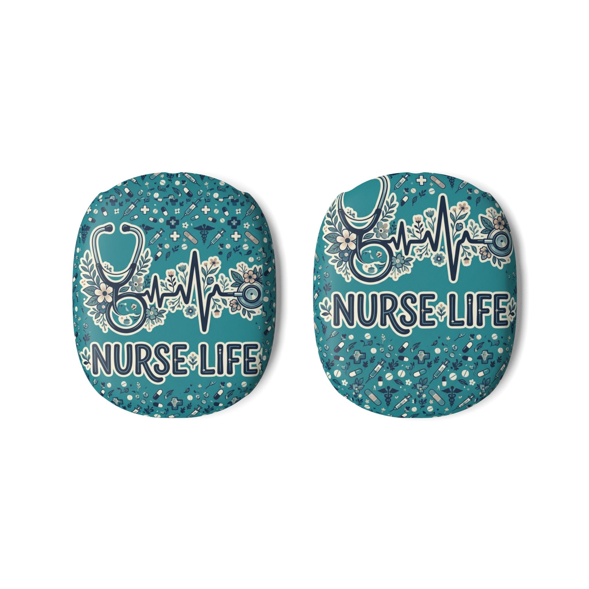 Nurse Life AirPod Max  — Floral Stethoscope Design