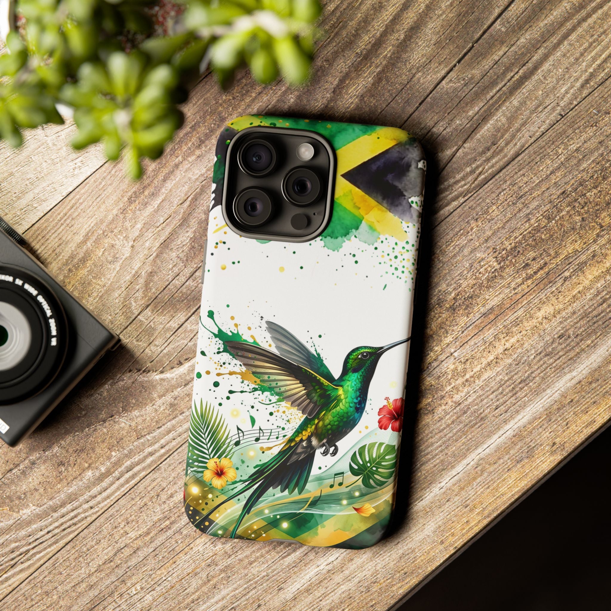 Hummingbird Jamaica Tough Phone Case – Tropical Floral Protective Cover