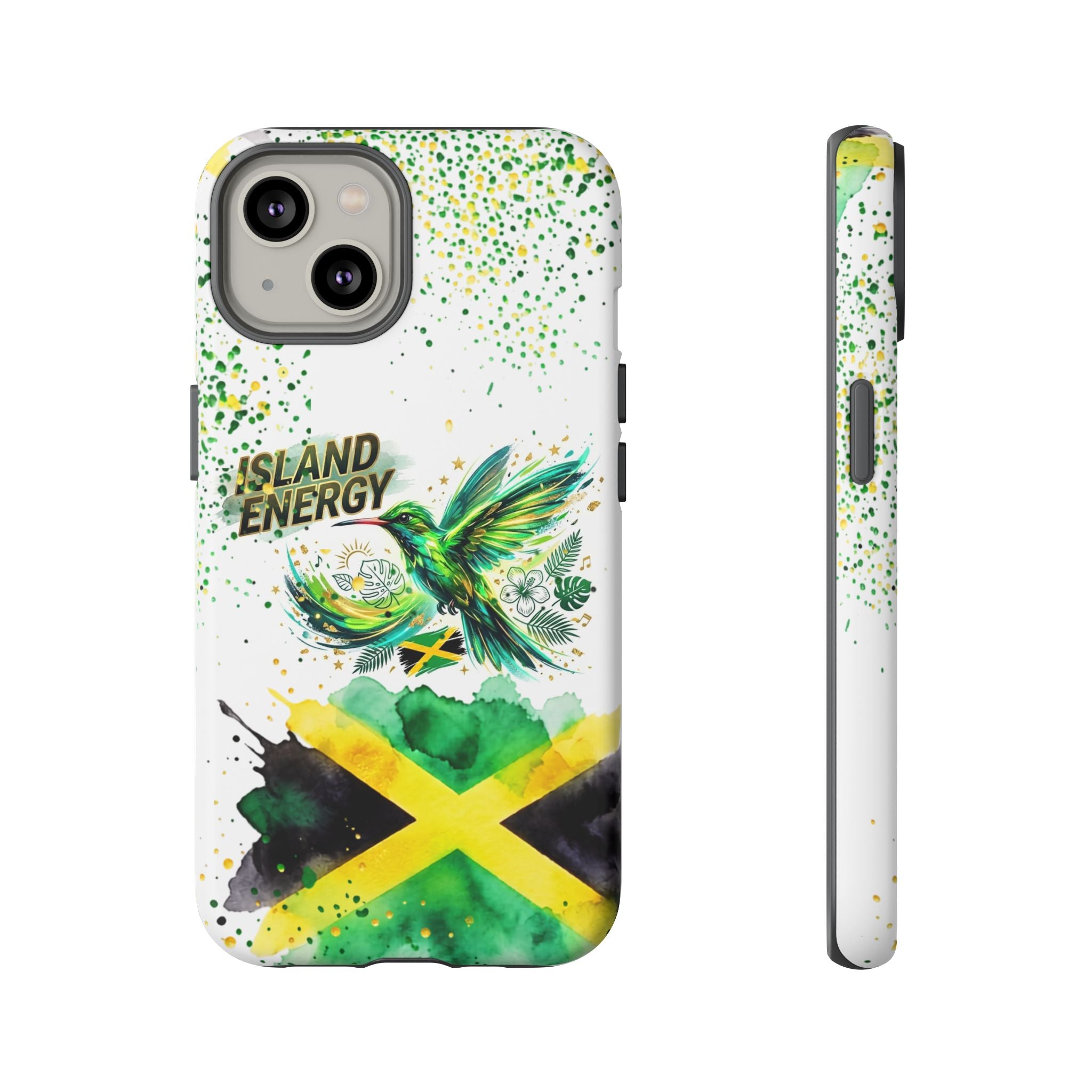 Island Energy Tough Phone Case — Colorful Hummingbird & Tropical Sunset Protective Cover