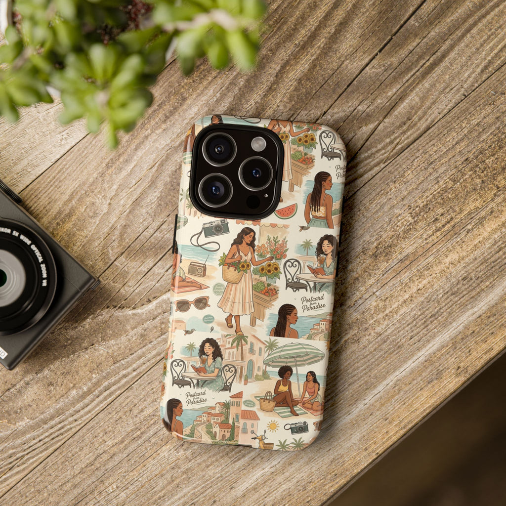Tropical Vacation Phone Case — Vintage Beach Women Pattern