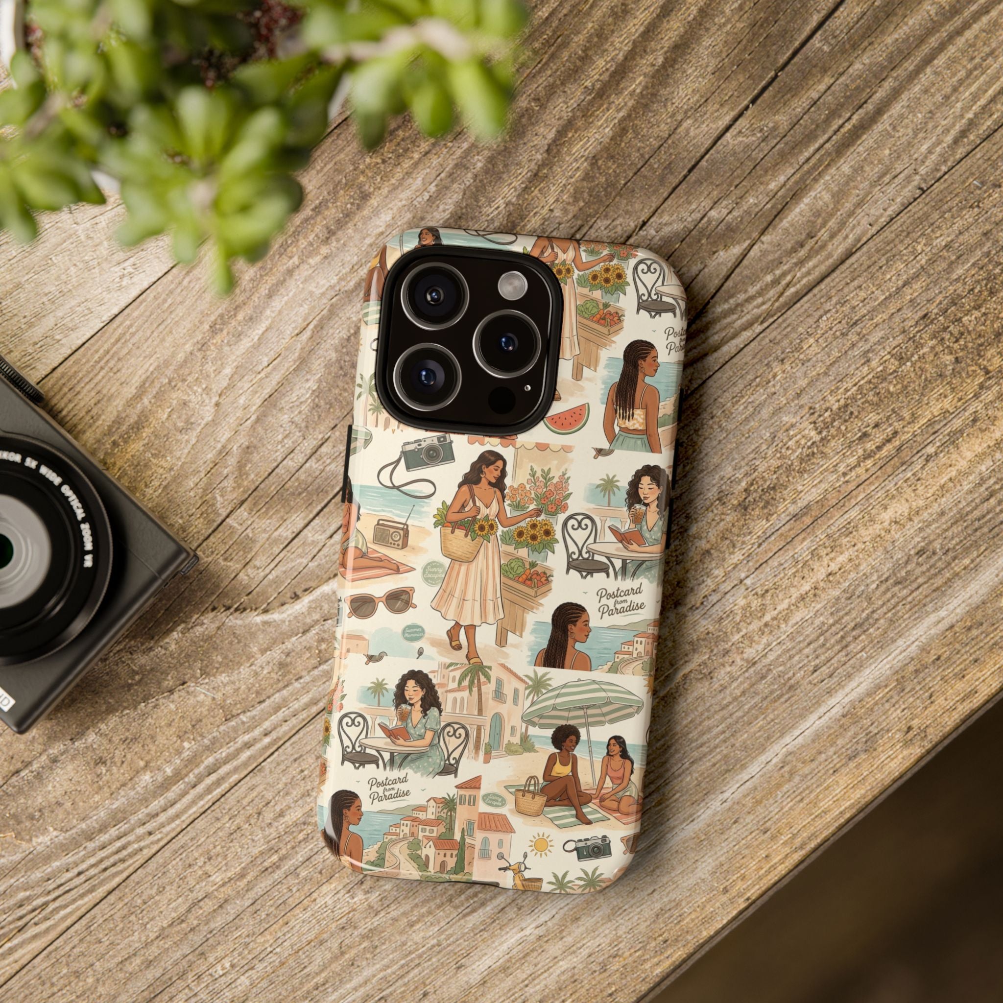 Tropical Vacation Phone Case — Vintage Beach Women Pattern