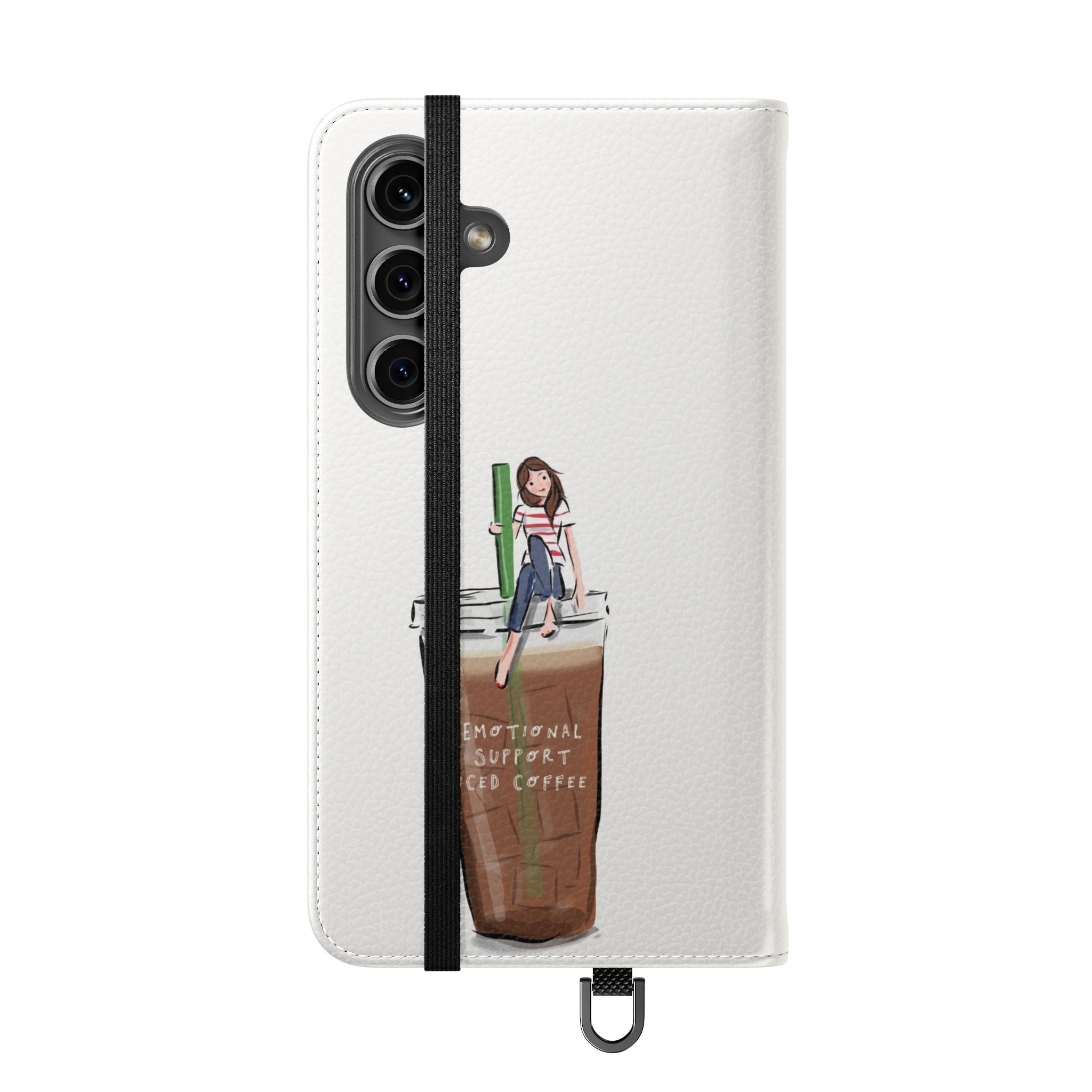 Flip Case — "Emotional Support Iced Coffee" Phone Wallet Case