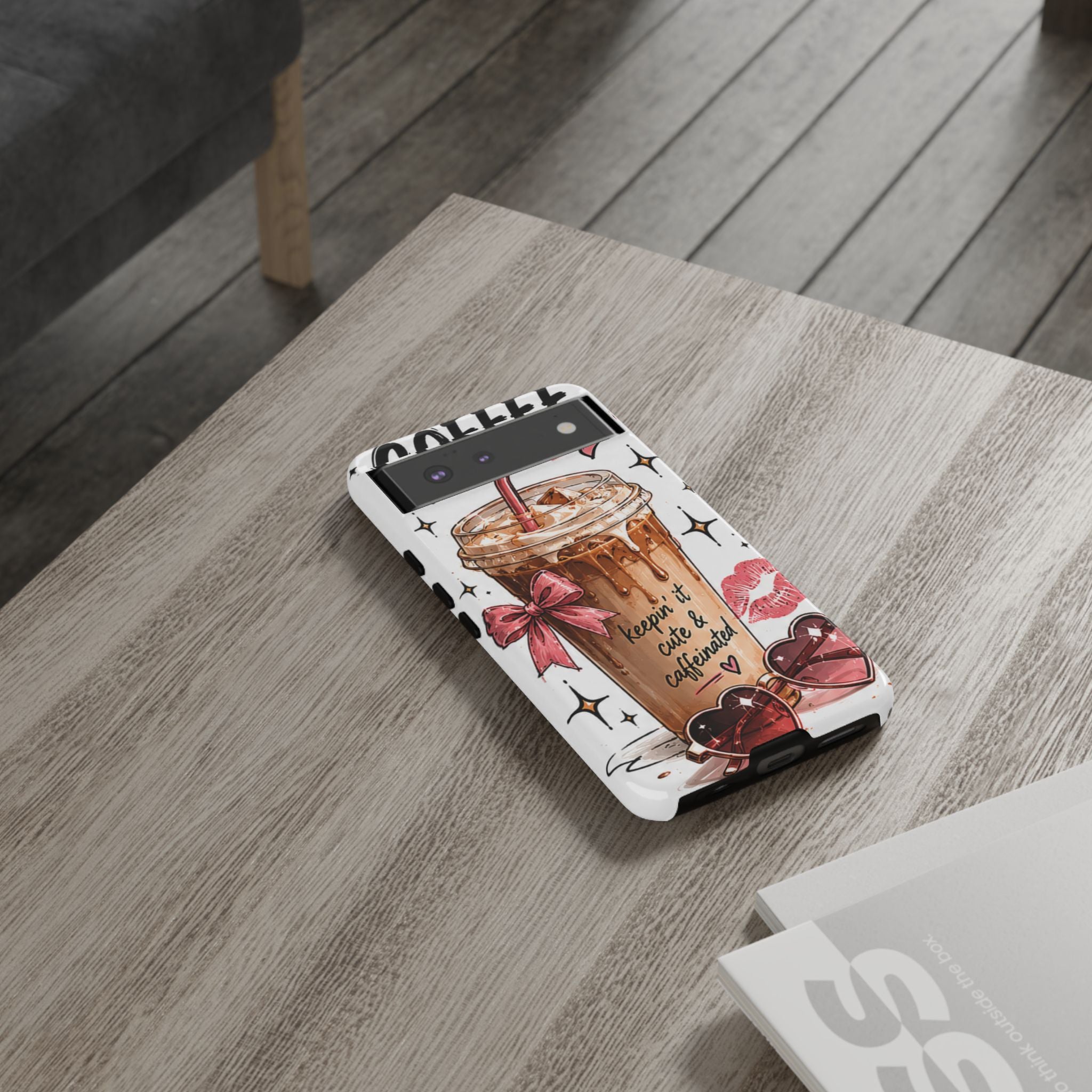 Phone Case — "Keepin' It Cute & Caffeinated" Iced Coffee Design
