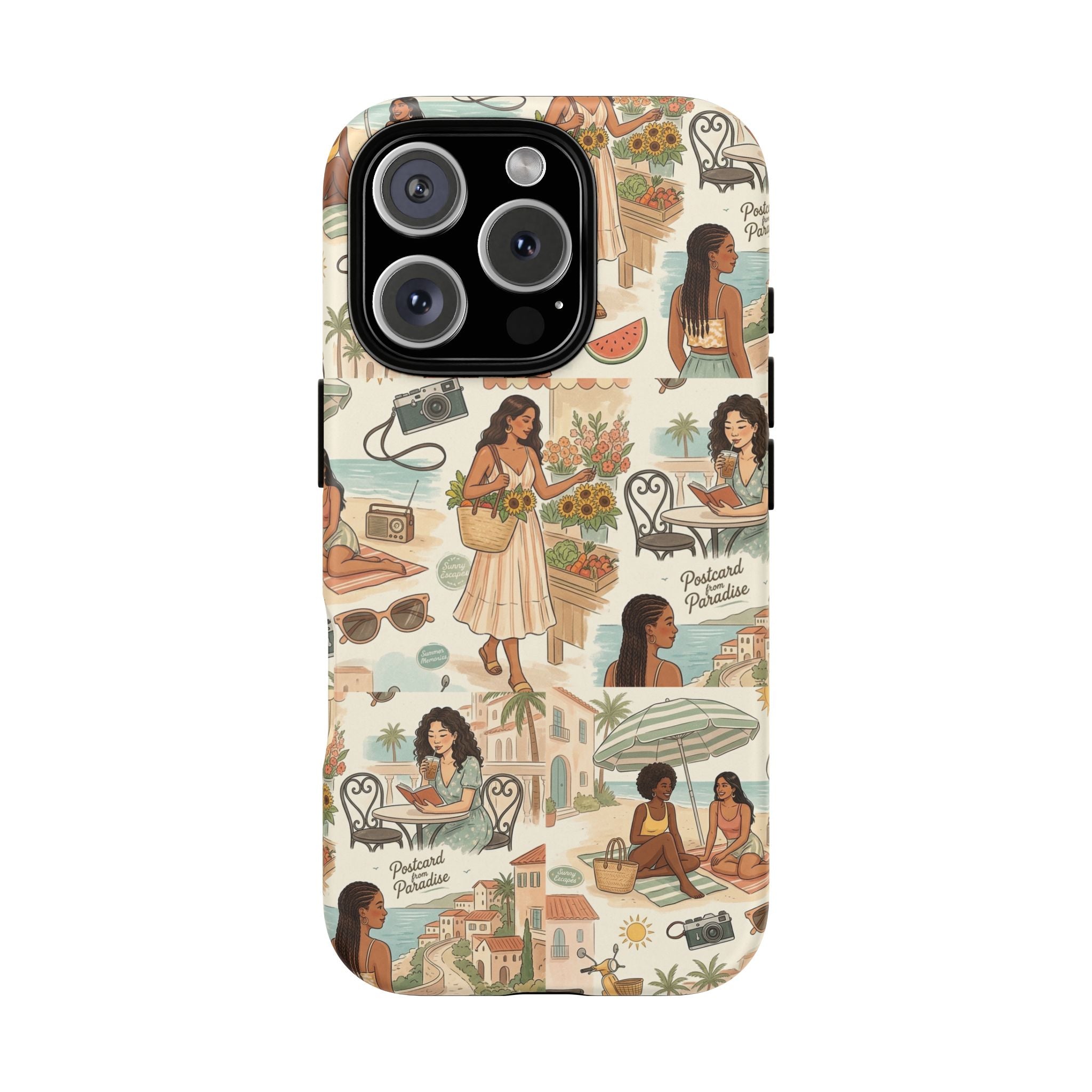 Tropical Vacation Phone Case — Vintage Beach Women Pattern