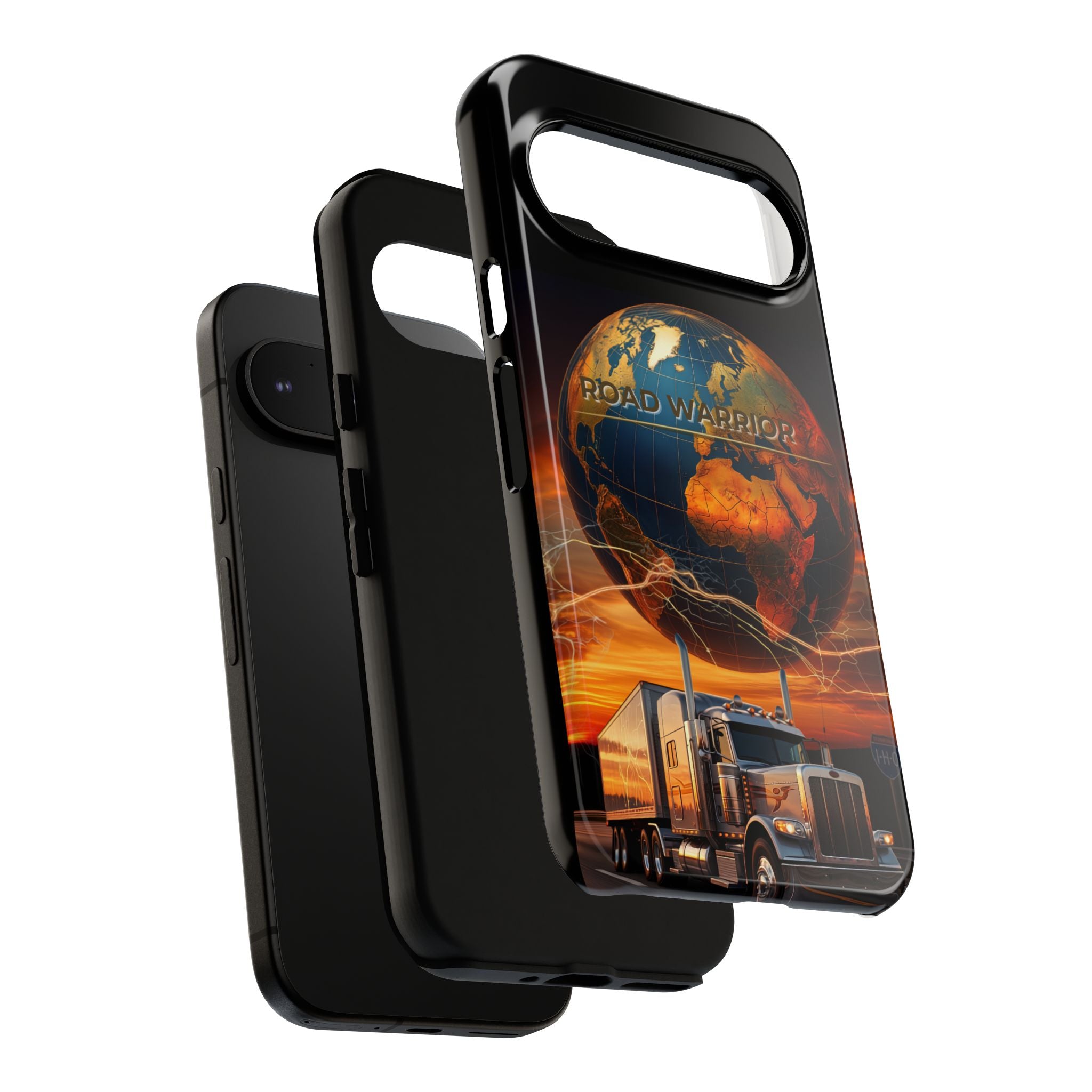 Truck Driver Phone Case — 'Global Road Warrior' Semi Truck Globe Tough Phone Cover