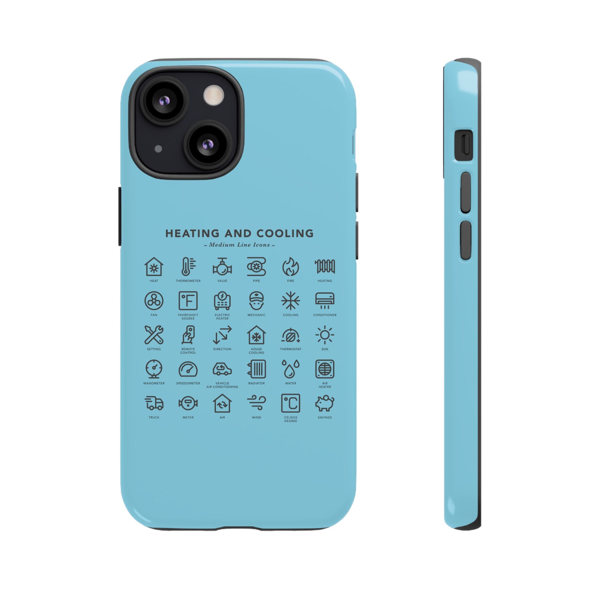 Heating and Cooling Icons Phone Case – HVAC Technician Protective Phone Cover