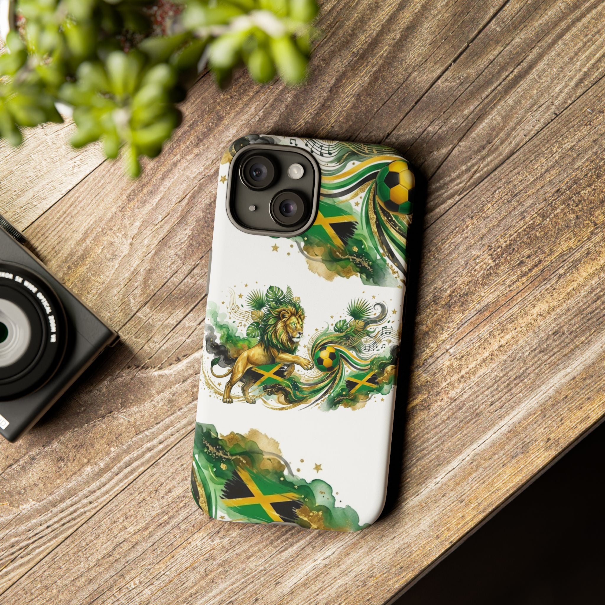 Jamaica Lion Phone Case — Jamaican Flag Rasta Protective Tough Case