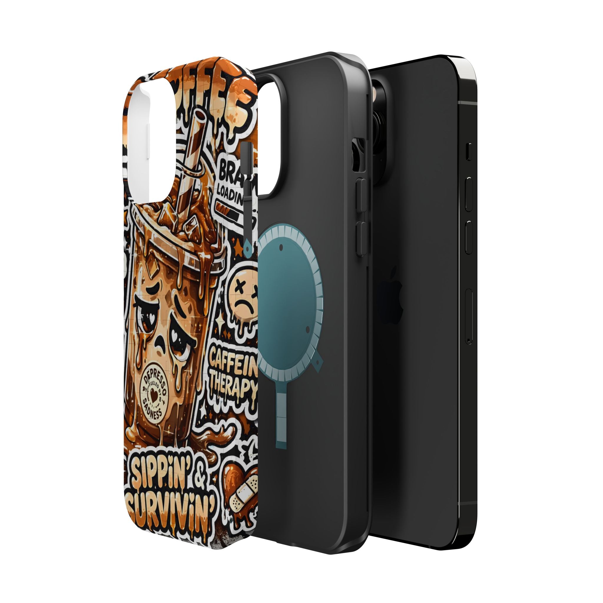 Iced Coffee Phone Case — “Sippin' & Survivin'” Magnetic Impact-Resistant Case