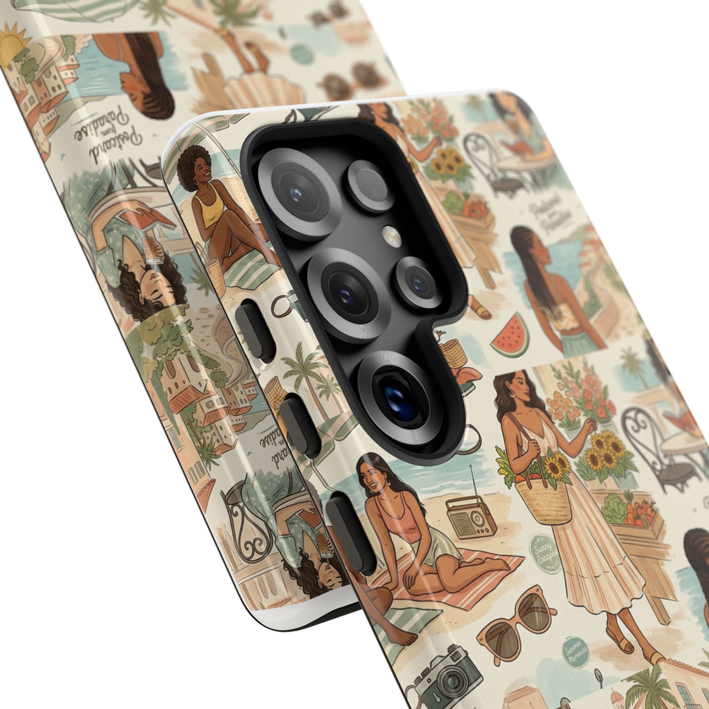 Tropical Vacation Phone Case — Vintage Beach Women Pattern