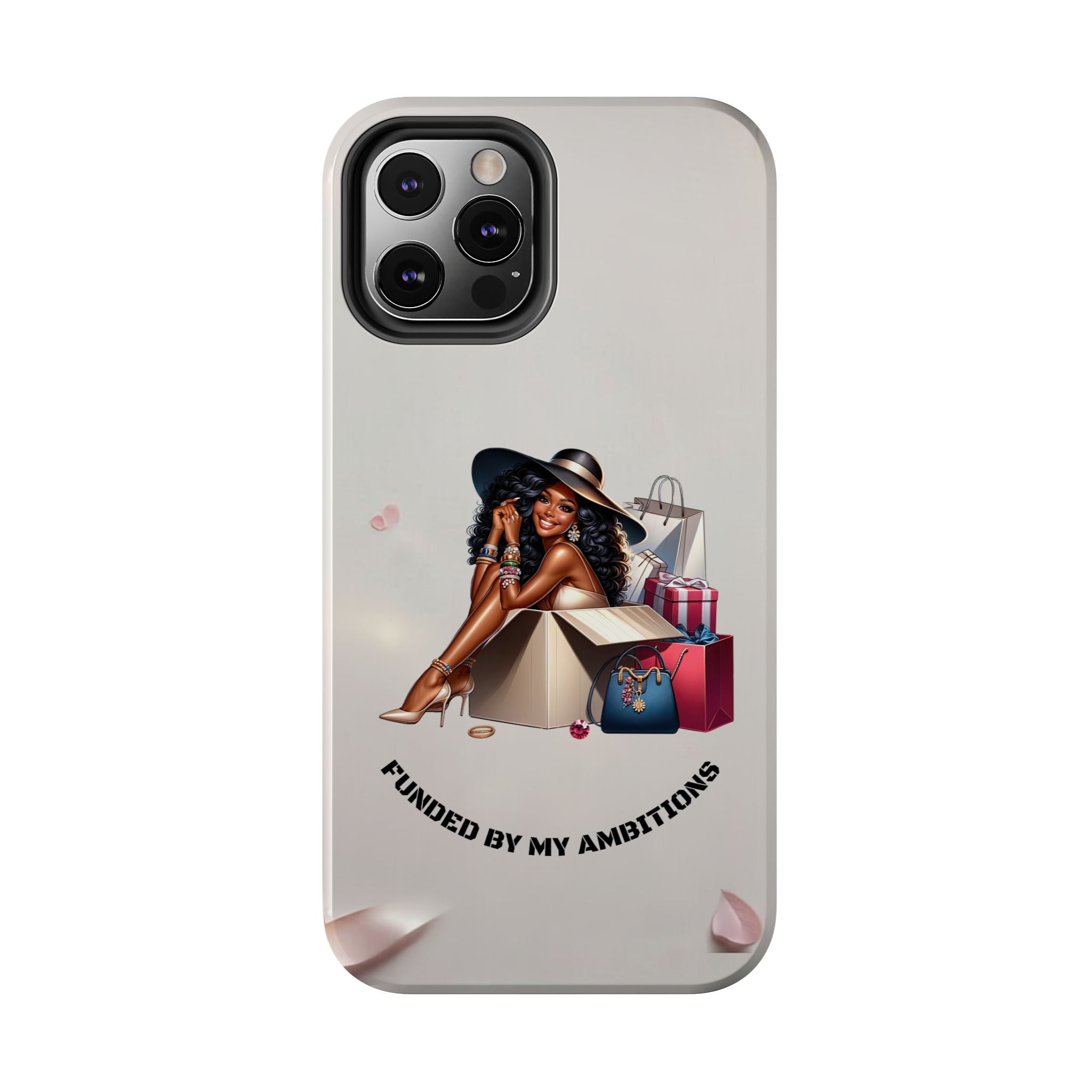 Chic Shopper Tough Phone Case — Stylish Black Woman with Shopping Bags
