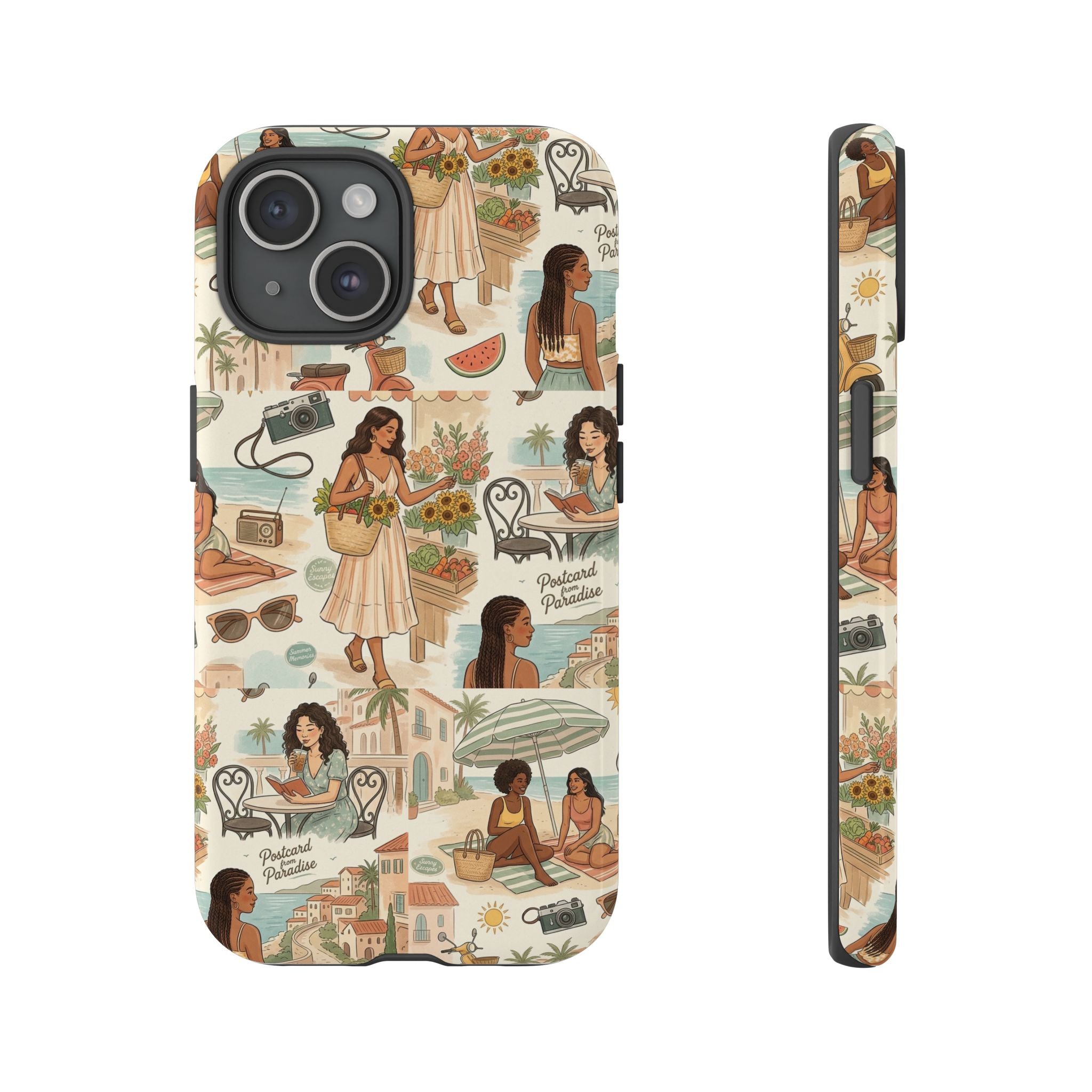 Tropical Vacation Phone Case — Vintage Beach Women Pattern