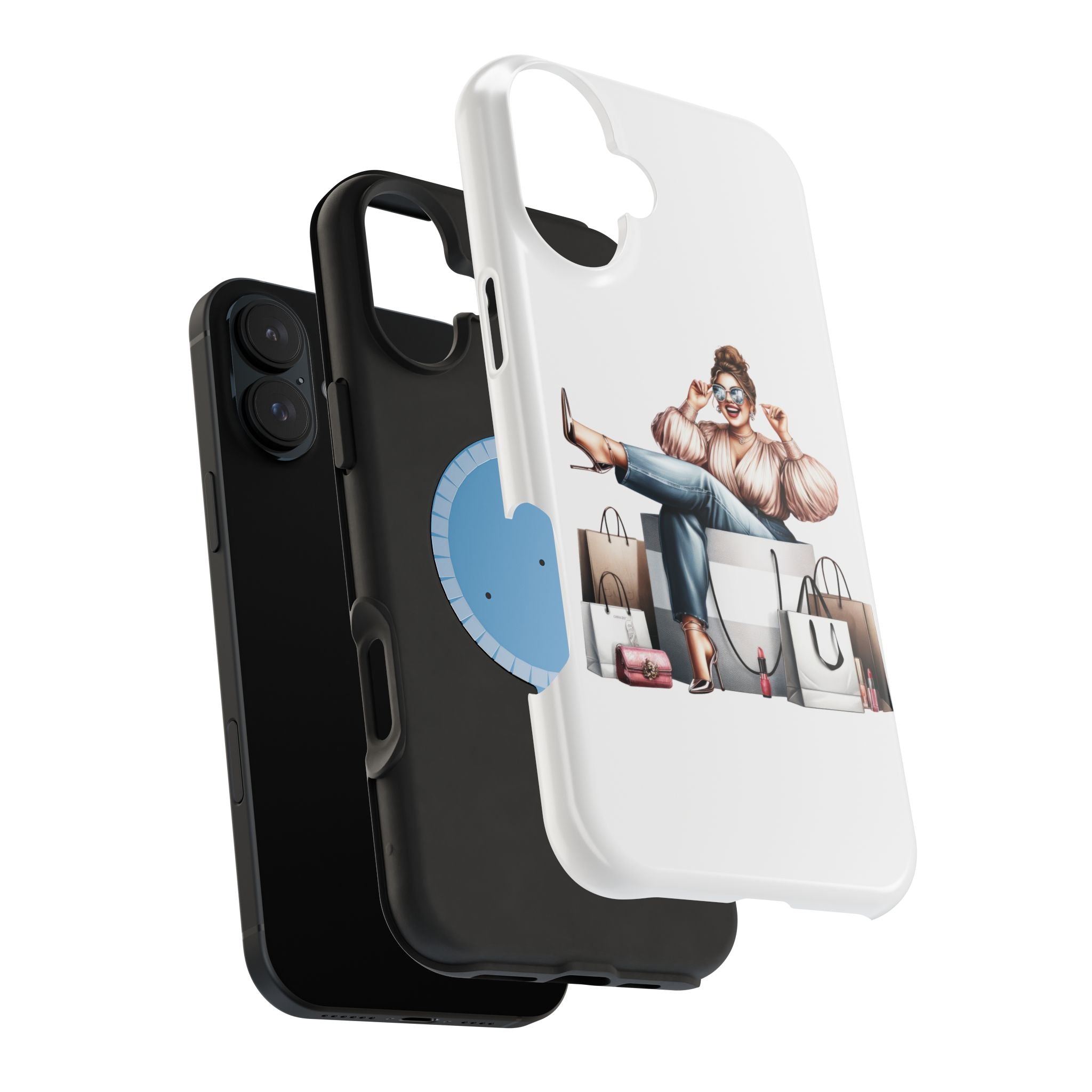 Magnetic Impact-Resistant Case — Luxury Shopper Goddess on Clouds Phone Cover