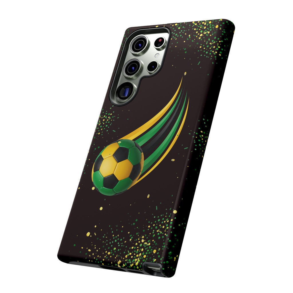 Soccer Comet Tough Phone Case – Green & Yellow Football Design
