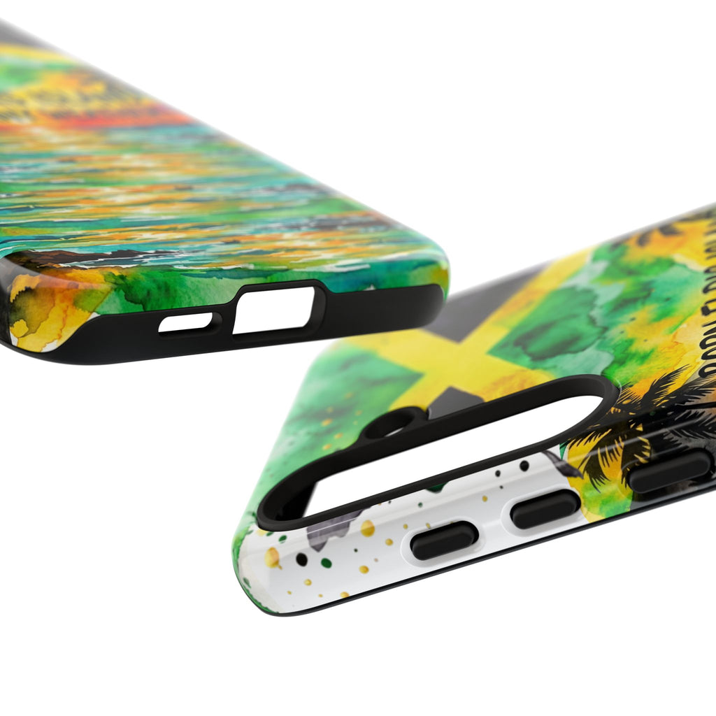 Phone Case — "Born Fi Dis Island, Built Fi Any Weather" Tropical Beach Protective Case
