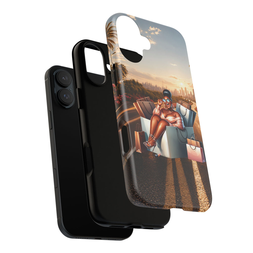 Phone Case — Chic Shopper Illustration on Cloud Background