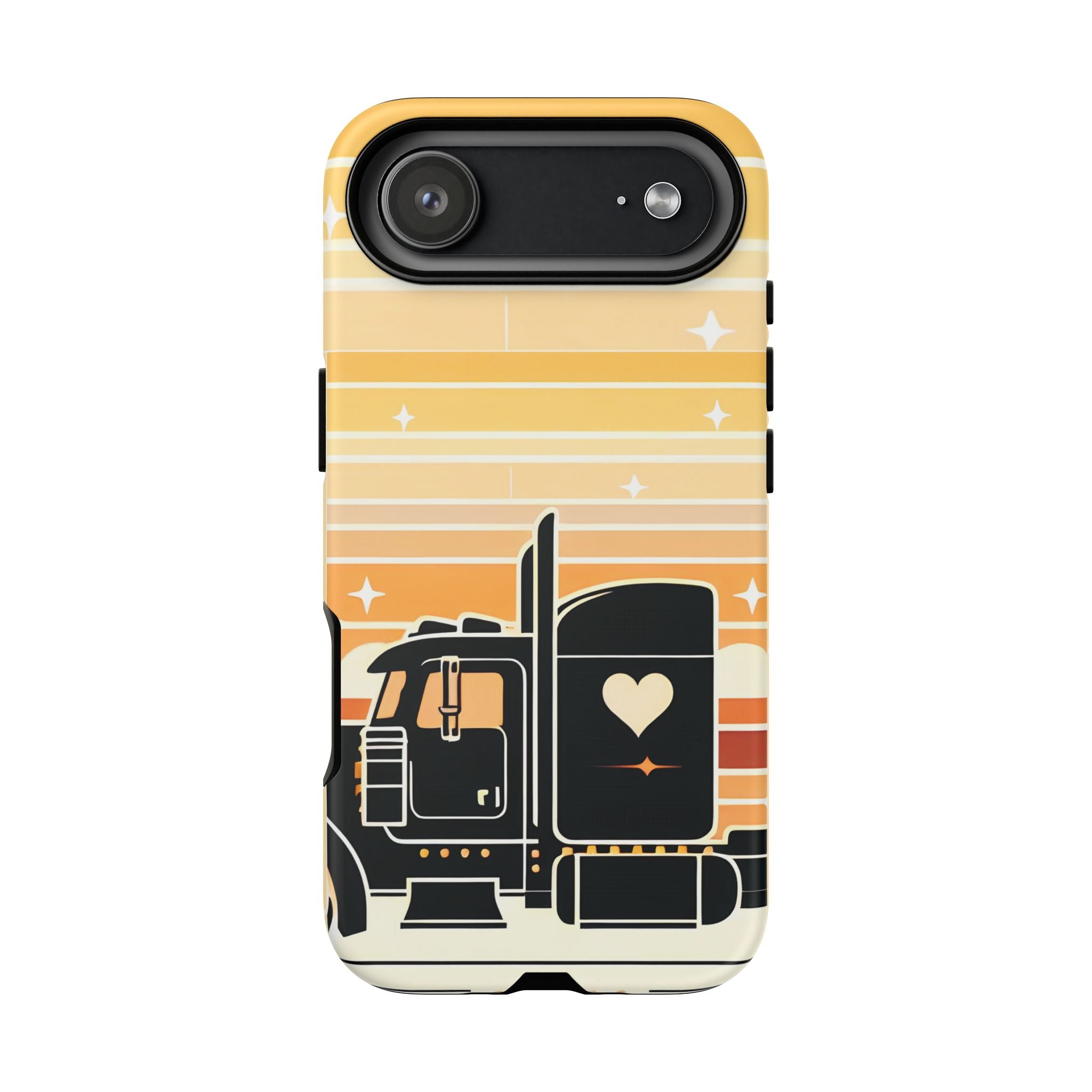 Trucker Heart Phone Case — Retro Semi Truck Protective Phone Cover