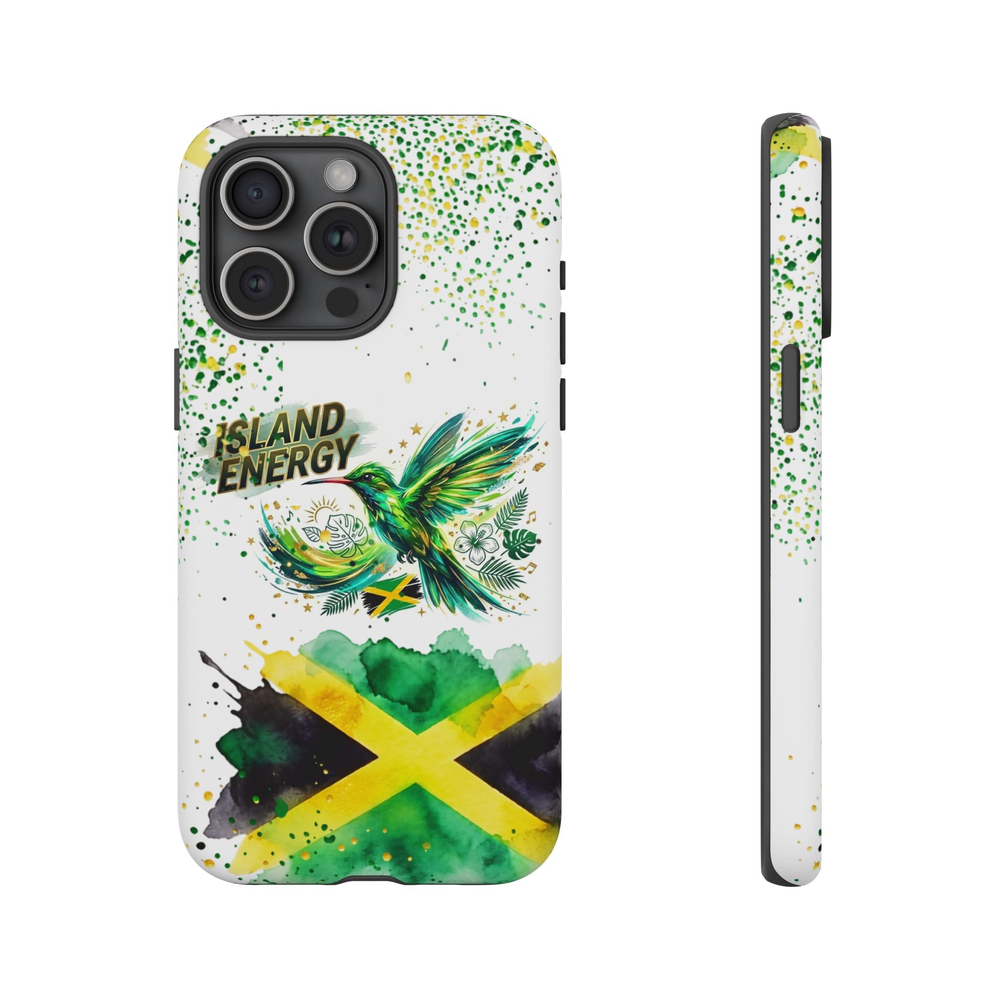 Island Energy Tough Phone Case — Colorful Hummingbird & Tropical Sunset Protective Cover