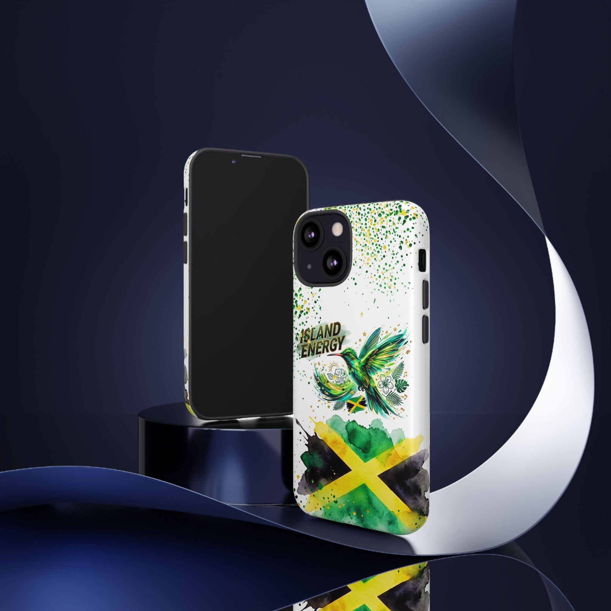 Island Energy Tough Phone Case — Colorful Hummingbird & Tropical Sunset Protective Cover