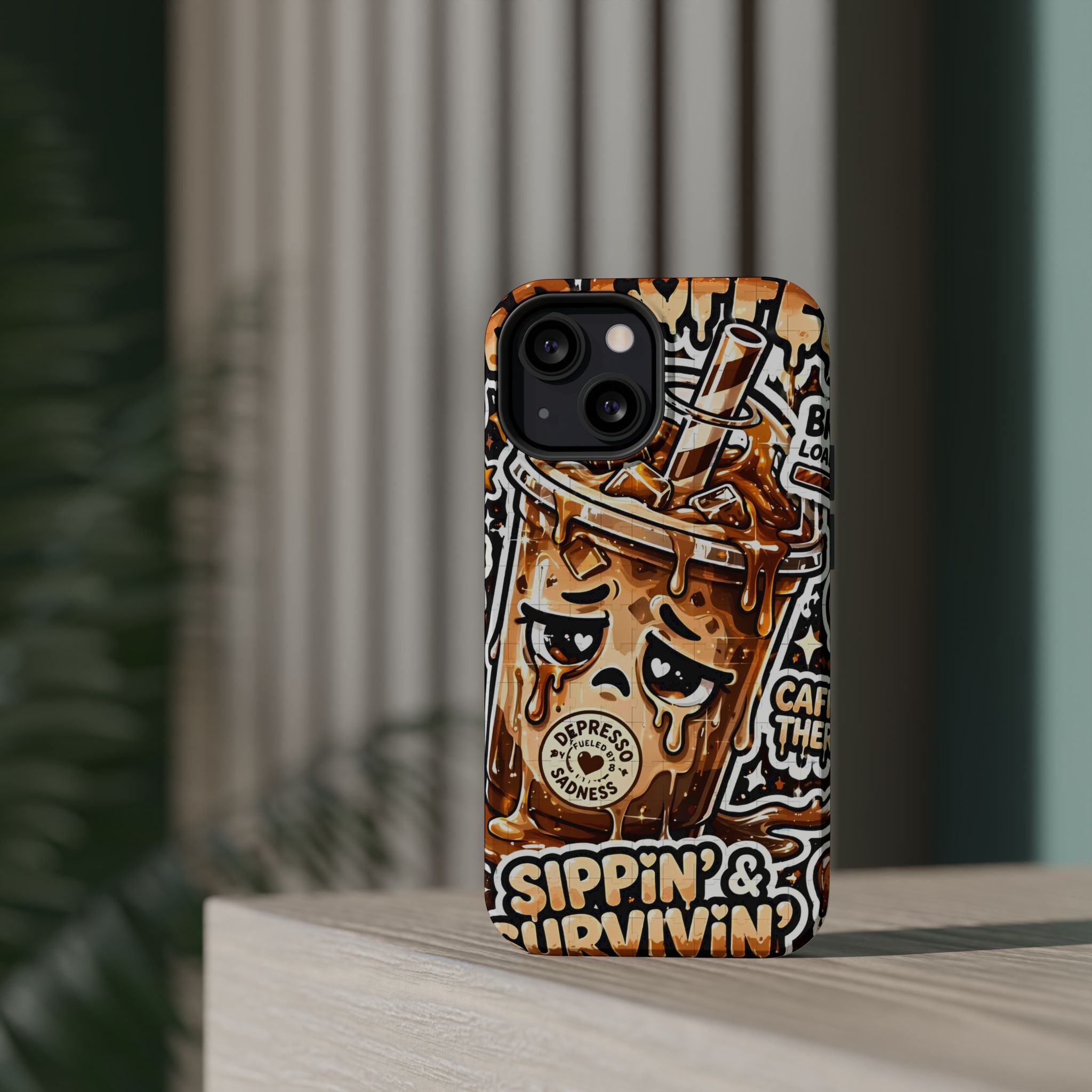 Iced Coffee Phone Case — “Sippin' & Survivin'” Magnetic Impact-Resistant Case