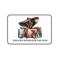 Chic Shopper Desk Mat — Fashionista Woman with Shopping Bags Mouse Pad