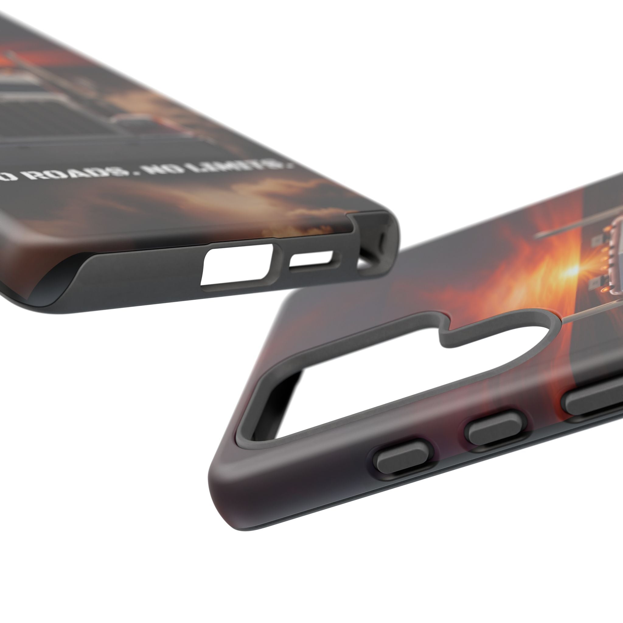 Truck Phone Case — "No Roads. No Limits." Sunset Semi Truck Protective Case