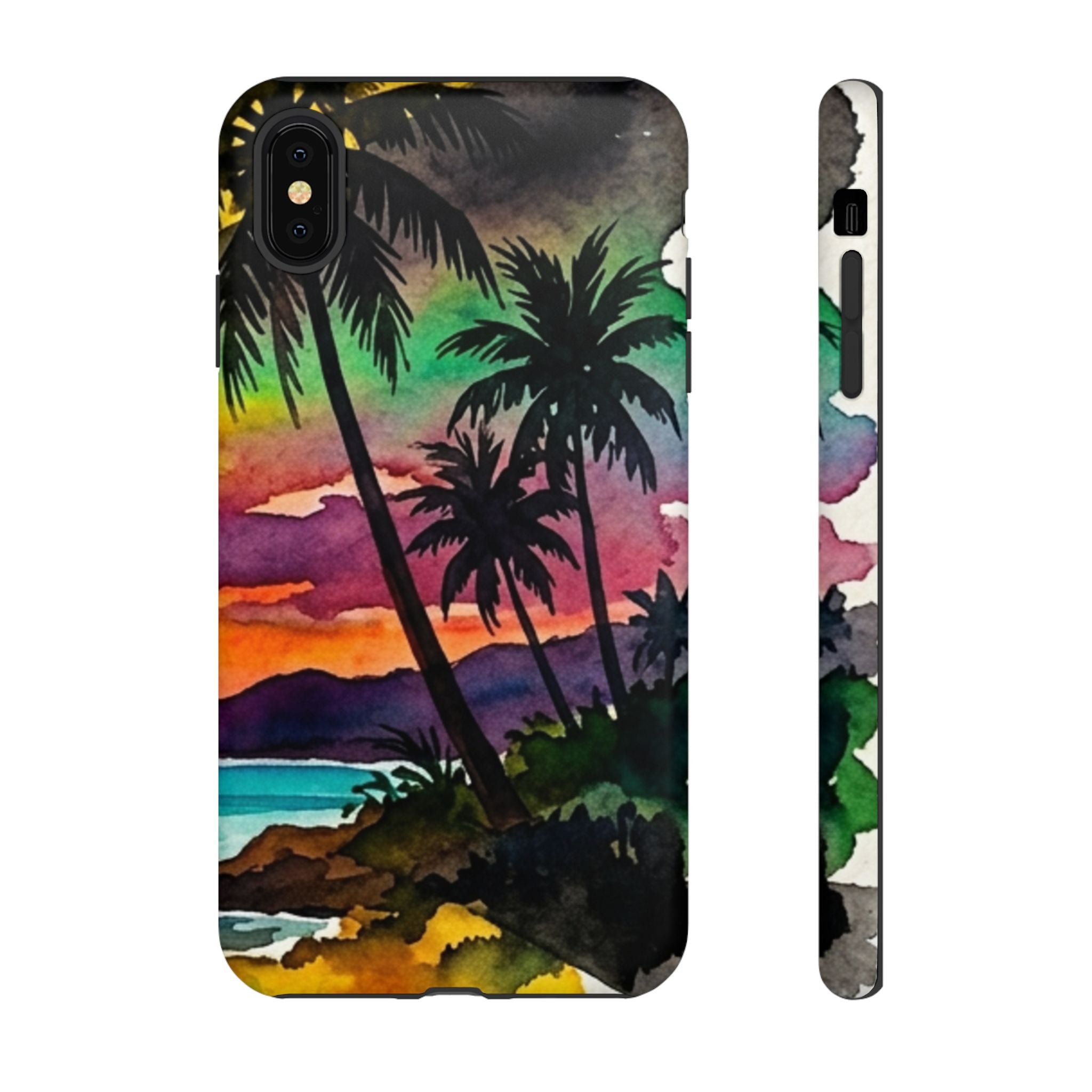 Tropical Sunset Phone Case – Palm Tree Beach Protective Cover