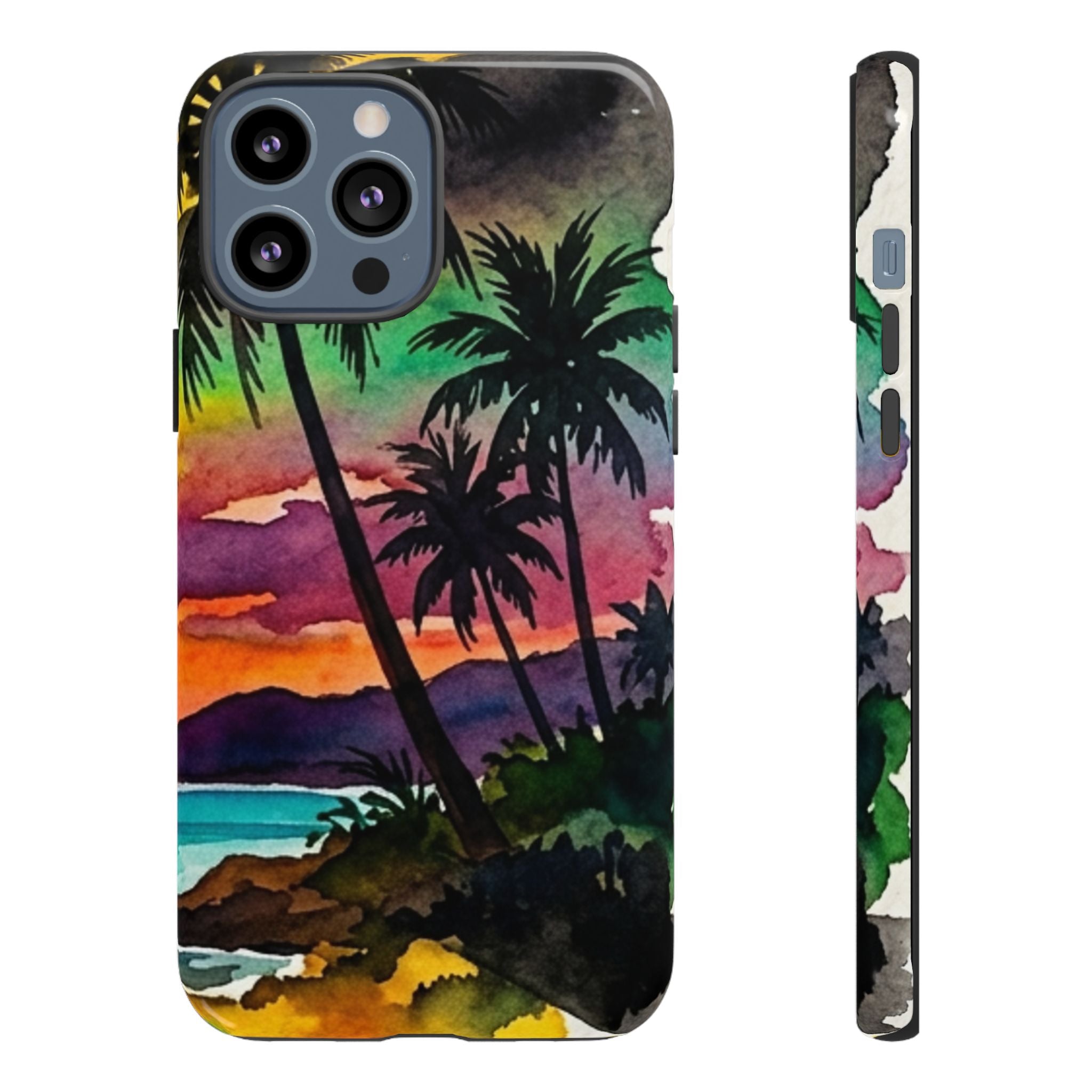 Tropical Sunset Phone Case – Palm Tree Beach Protective Cover