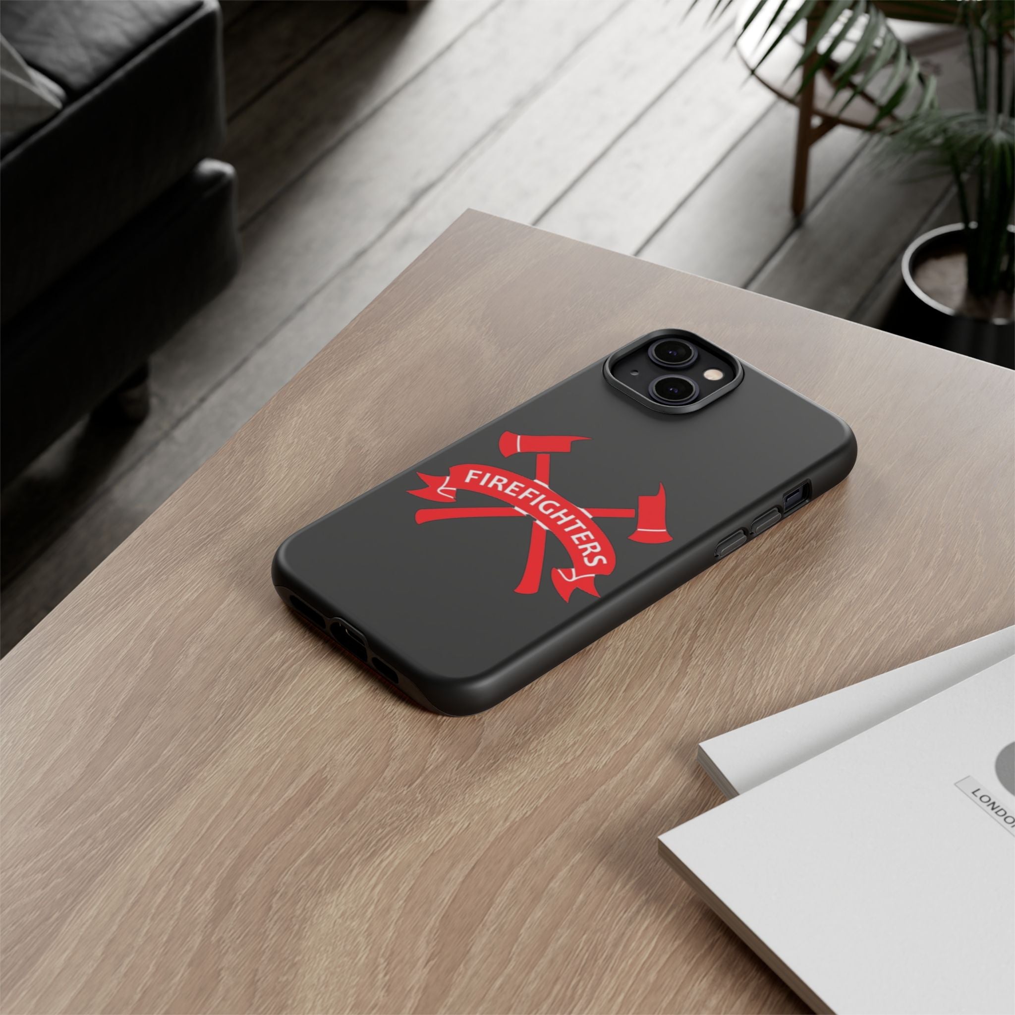 Firefighters Tough Phone Case — Red Crossed Axes Design