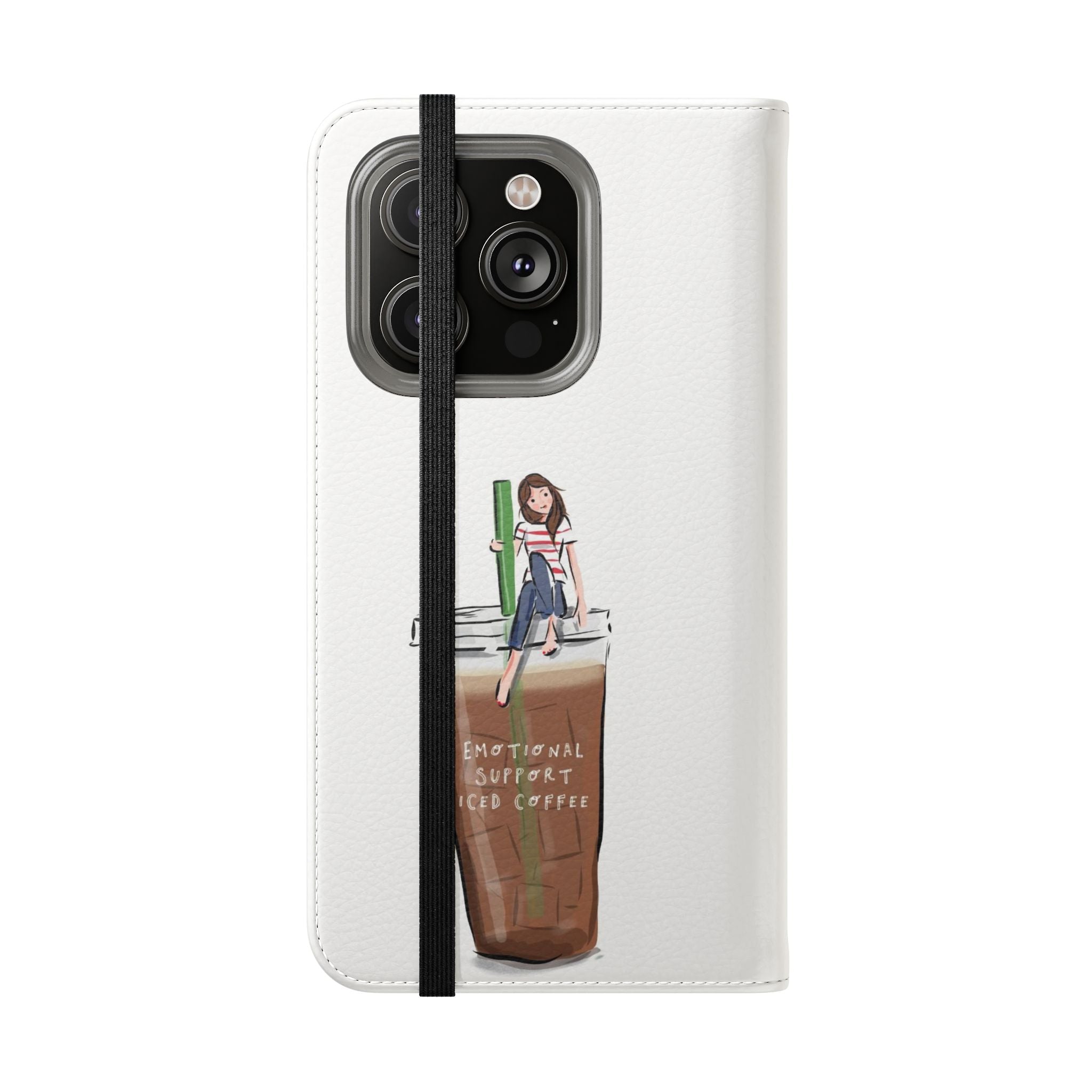 Flip Case — "Emotional Support Iced Coffee" Phone Wallet Case