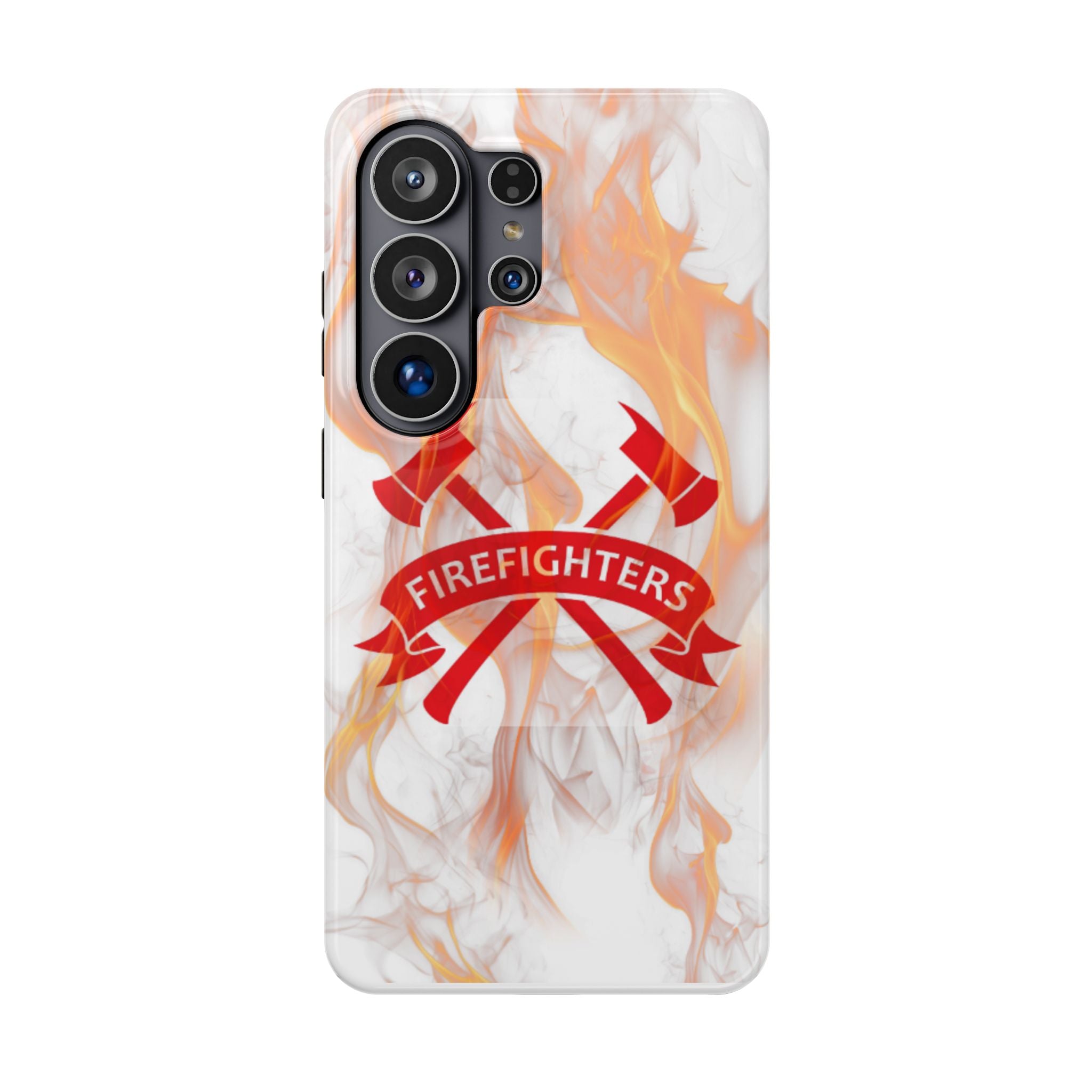 Firefighters Magnetic Impact-Resistant Phone Case — Flame Design with Maltese Cross
