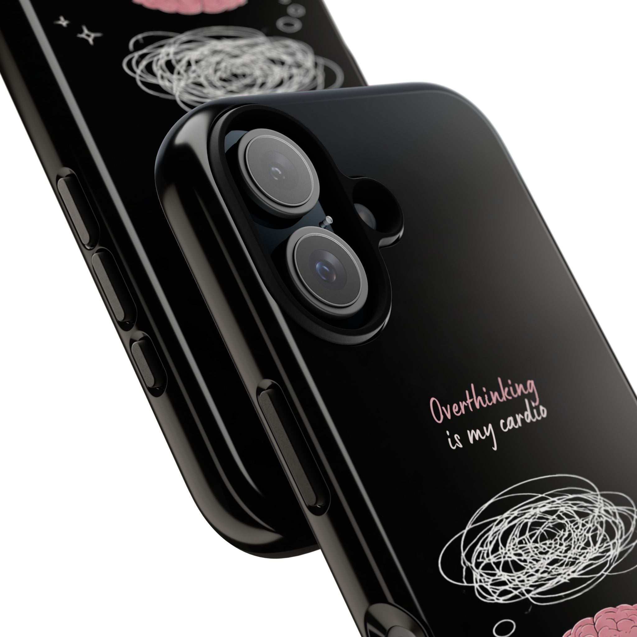 Phone Case — "Overthinking Is My Cardio" Cute Meditating Brain Protective Case