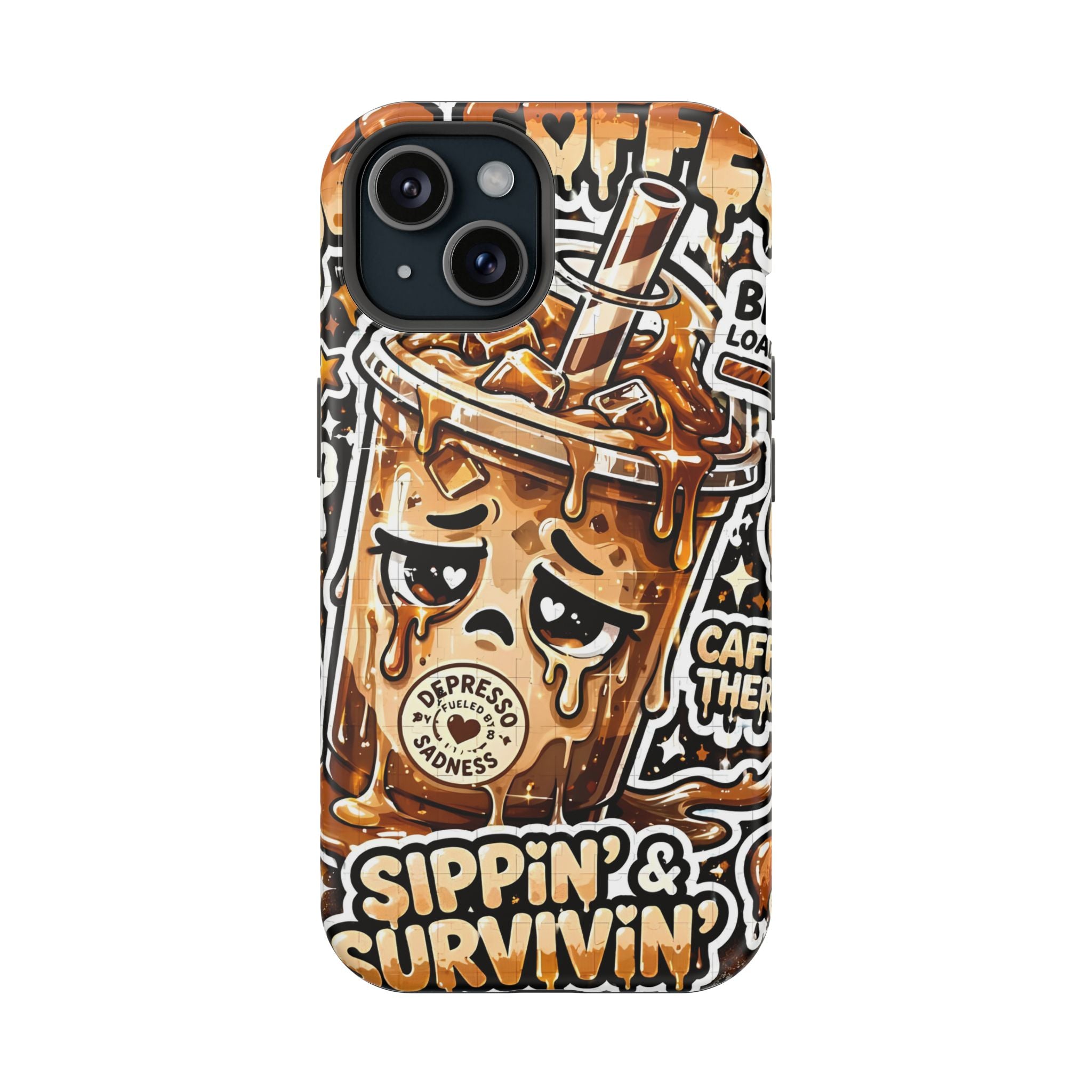 Iced Coffee Phone Case — “Sippin' & Survivin'” Magnetic Impact-Resistant Case