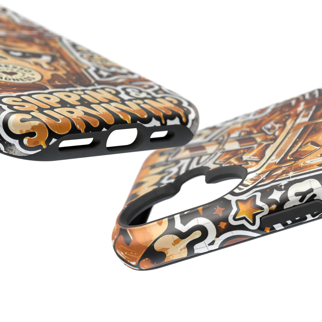 Iced Coffee Phone Case — “Sippin' & Survivin'” Magnetic Impact-Resistant Case