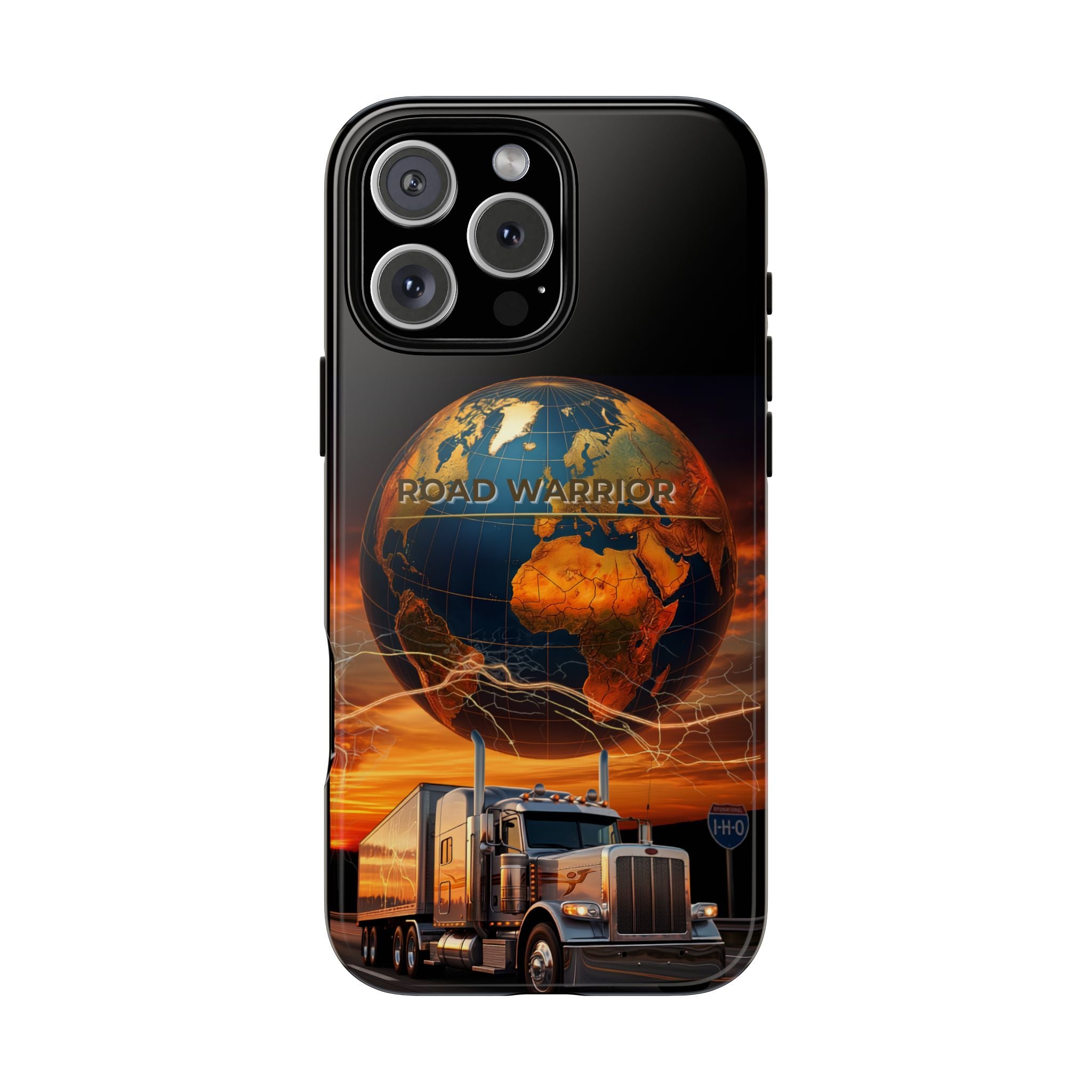 Truck Driver Phone Case — 'Global Road Warrior' Semi Truck Globe Tough Phone Cover