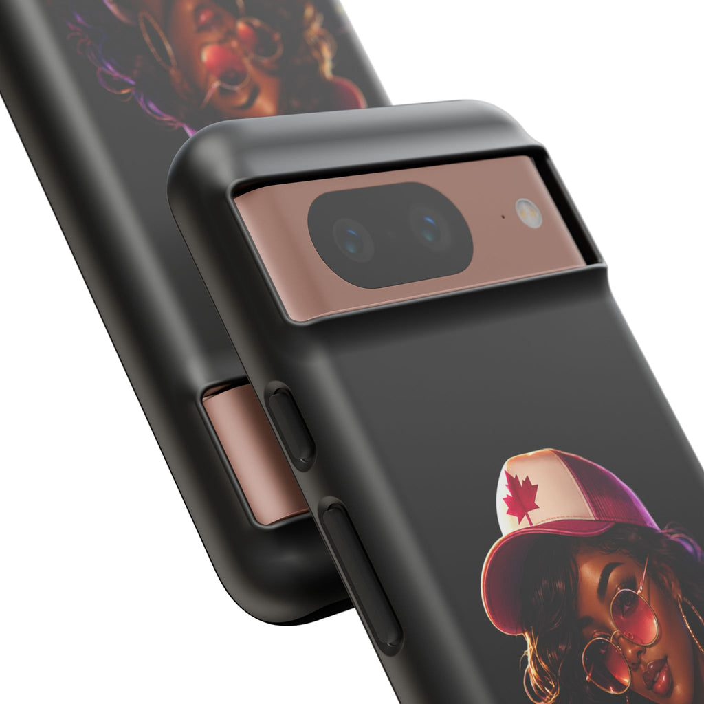 Phone Case - Cool Urban Woman with Headphones & Maple Hat