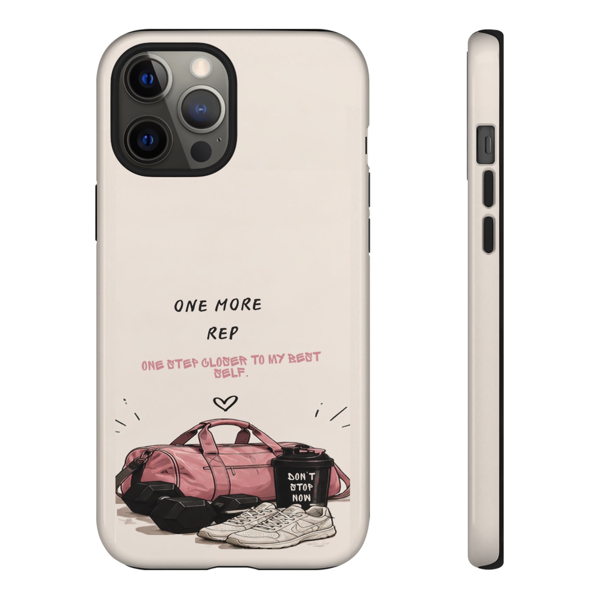 Gym Phone Case — "One More Rep" Workout Duffle & Sneakers Protective Case
