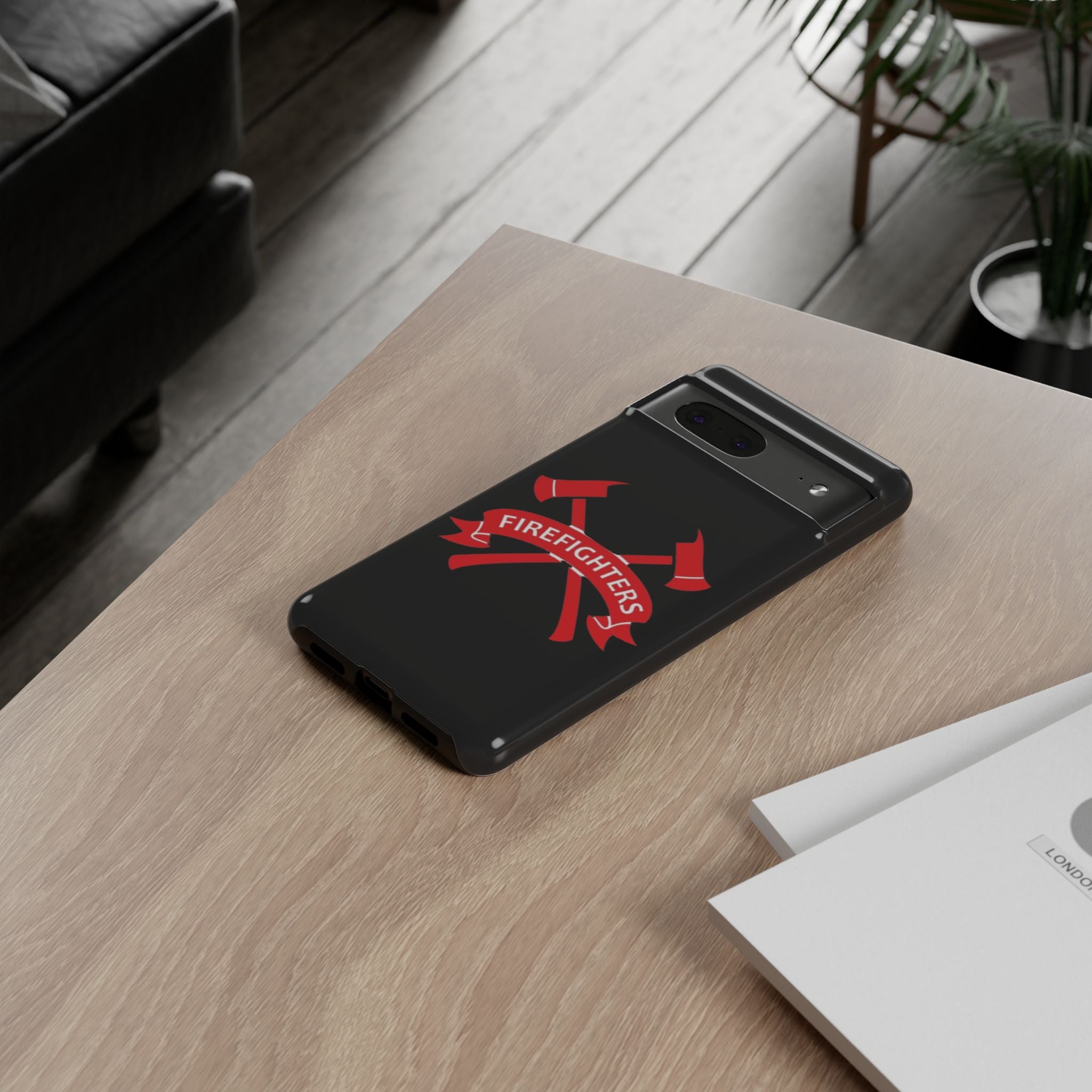 Firefighters Tough Phone Case — Red Crossed Axes Design