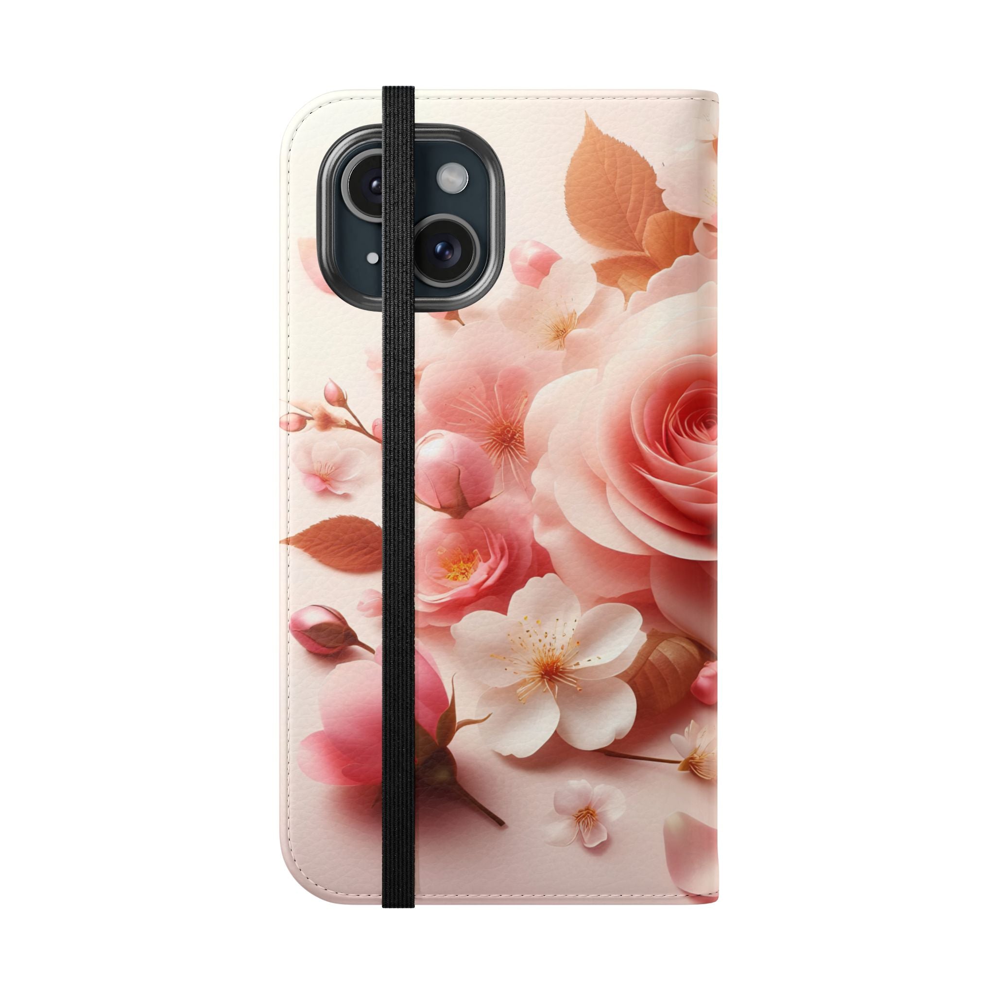 Floral Rose Flip Case — Pink Blossom Wallet Phone Cover