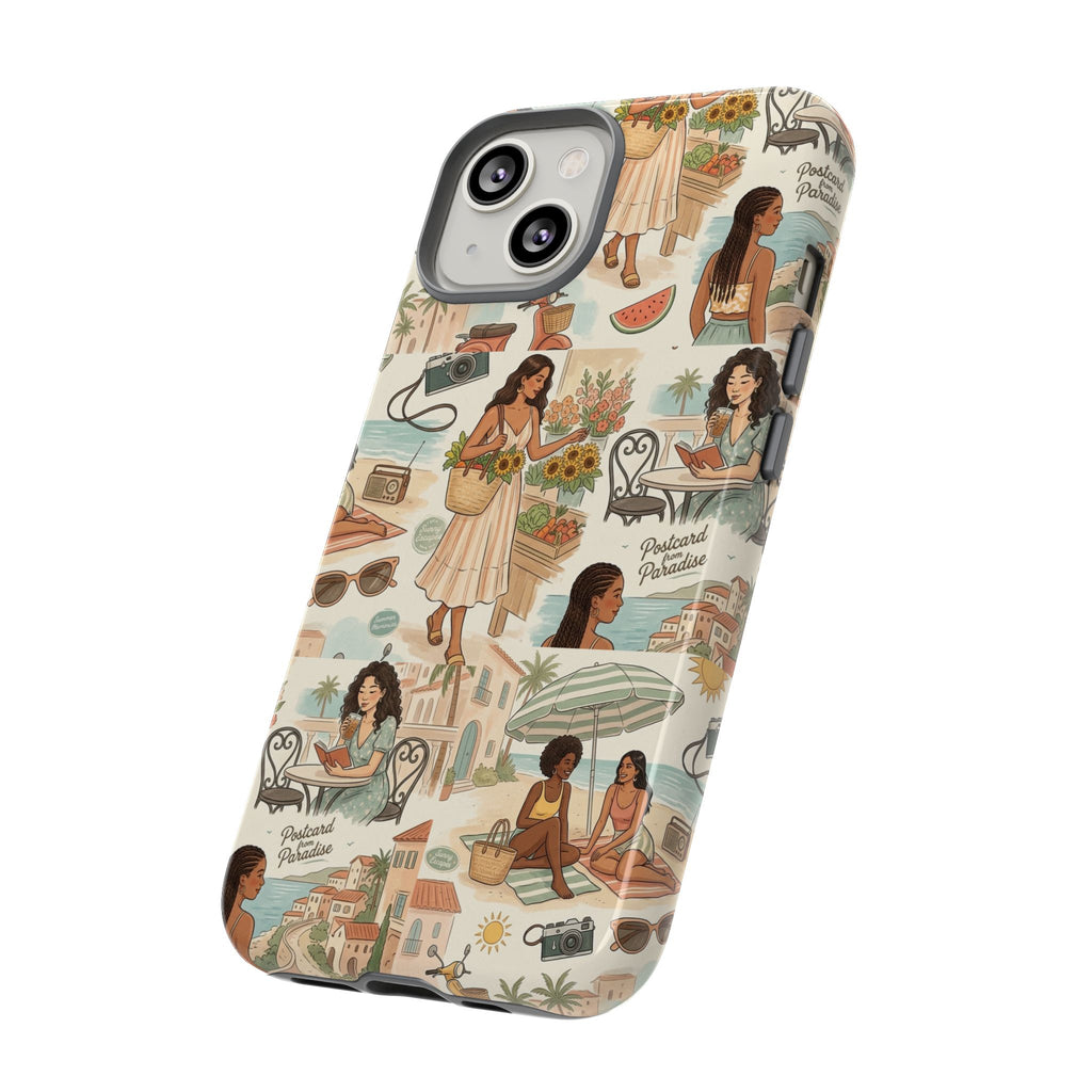 Tropical Vacation Phone Case — Vintage Beach Women Pattern