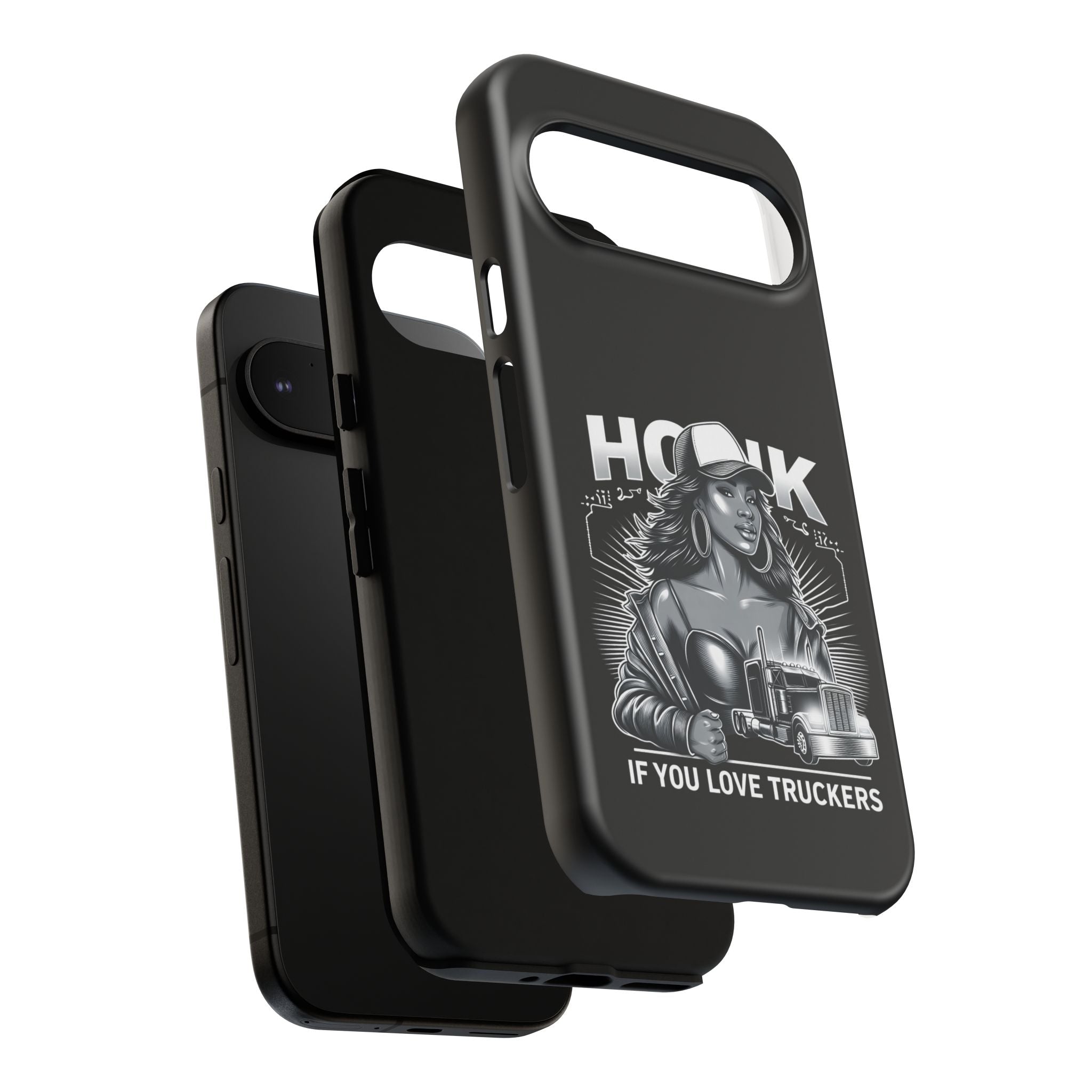 Phone Case — 'Honk' Trucker Girl Retro Semi Truck Protective Case