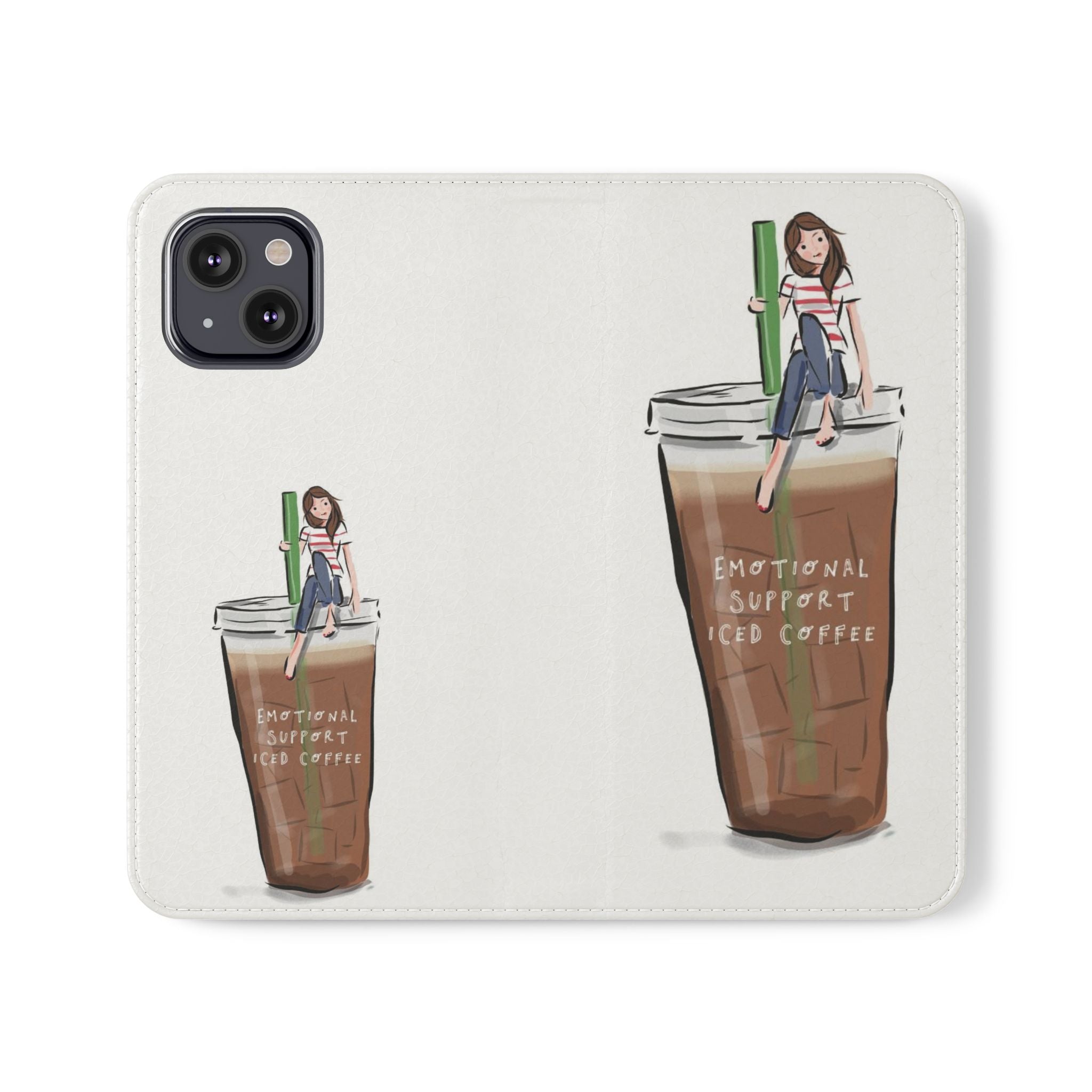Flip Case — "Emotional Support Iced Coffee" Phone Wallet Case