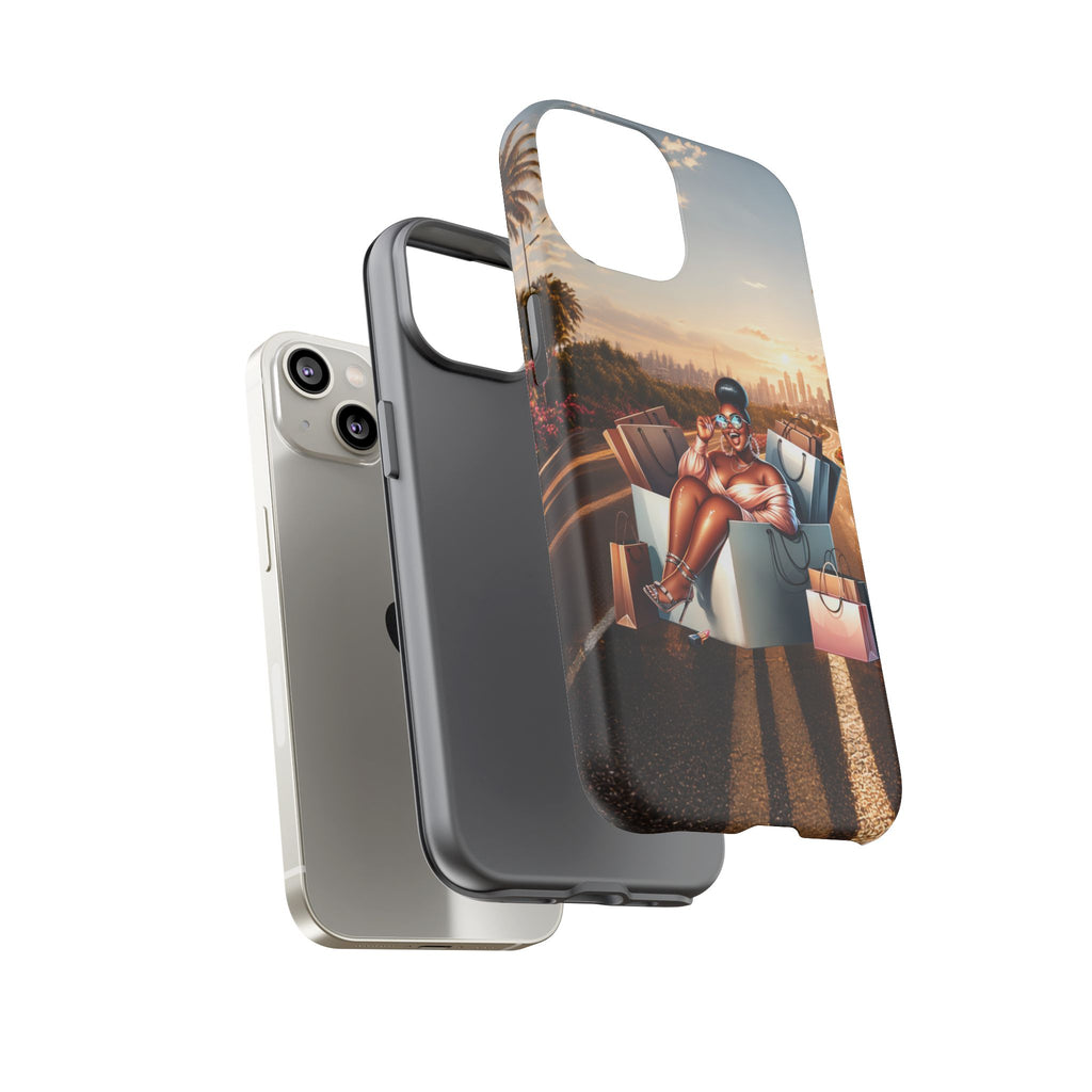 Phone Case — Chic Shopper Illustration on Cloud Background