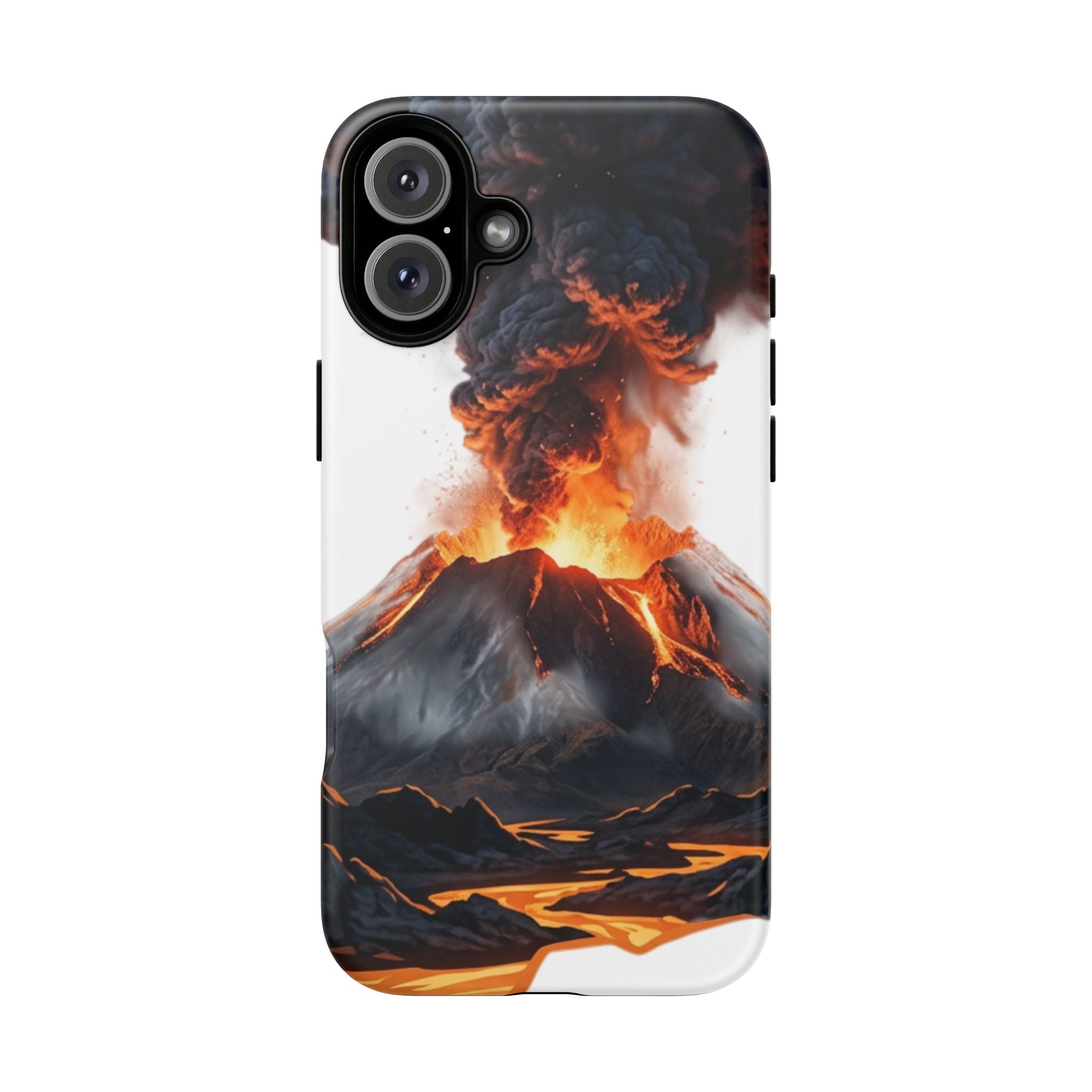 Volcano Eruption Tough Phone Case — Fiery Lava Protective Cover