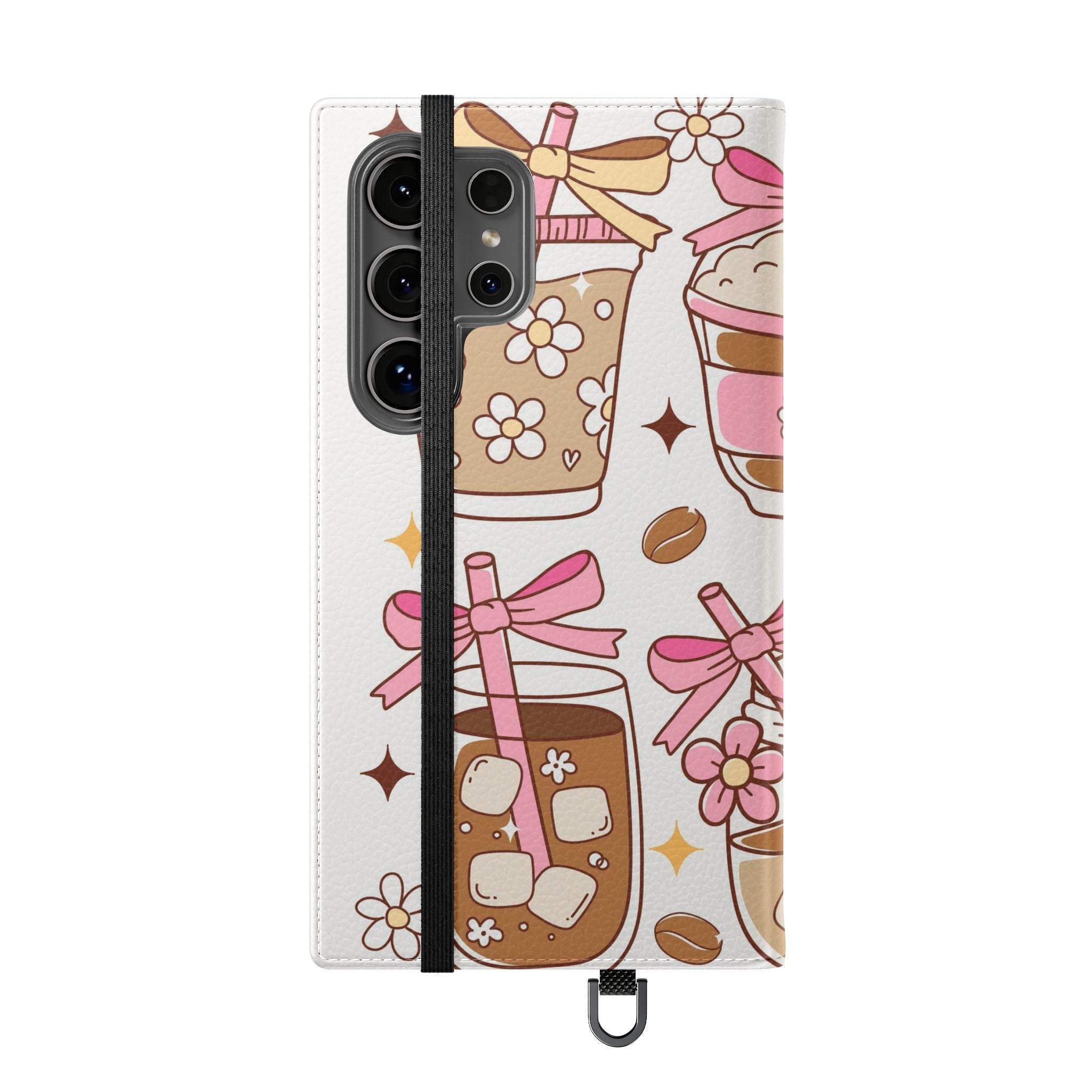 Cute Coffee & Latte Flip Phone Case – Cozy Boba & Dessert Wallet Cover