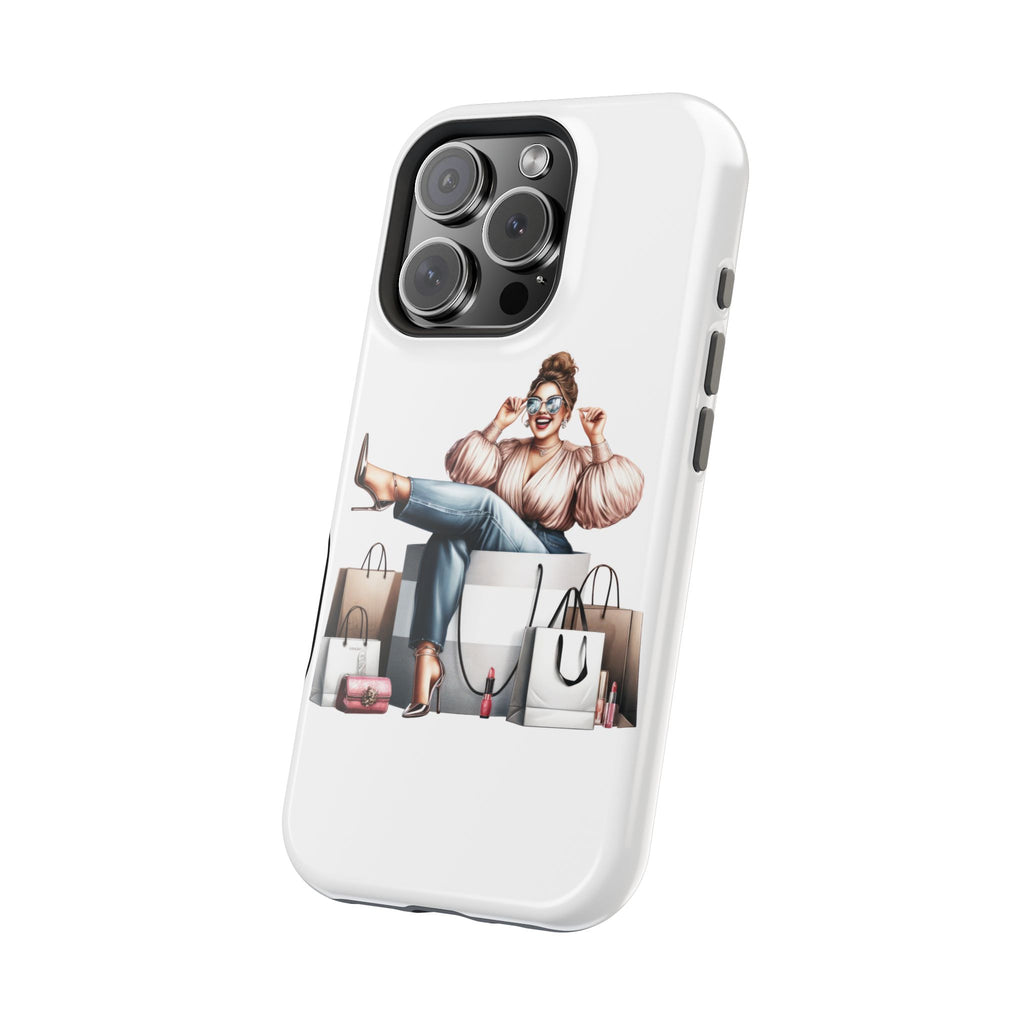 Magnetic Impact-Resistant Case — Luxury Shopper Goddess on Clouds Phone Cover
