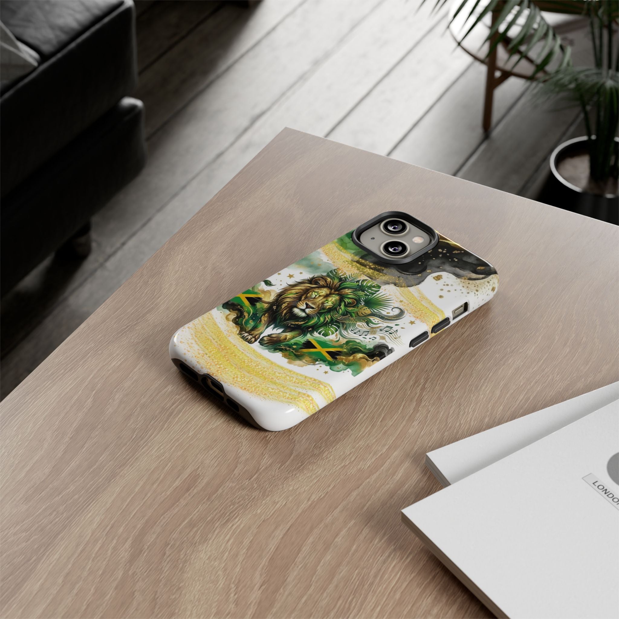 Reggae Lion Phone Case — Jamaican Flag Rasta Art Tough Phone Cover