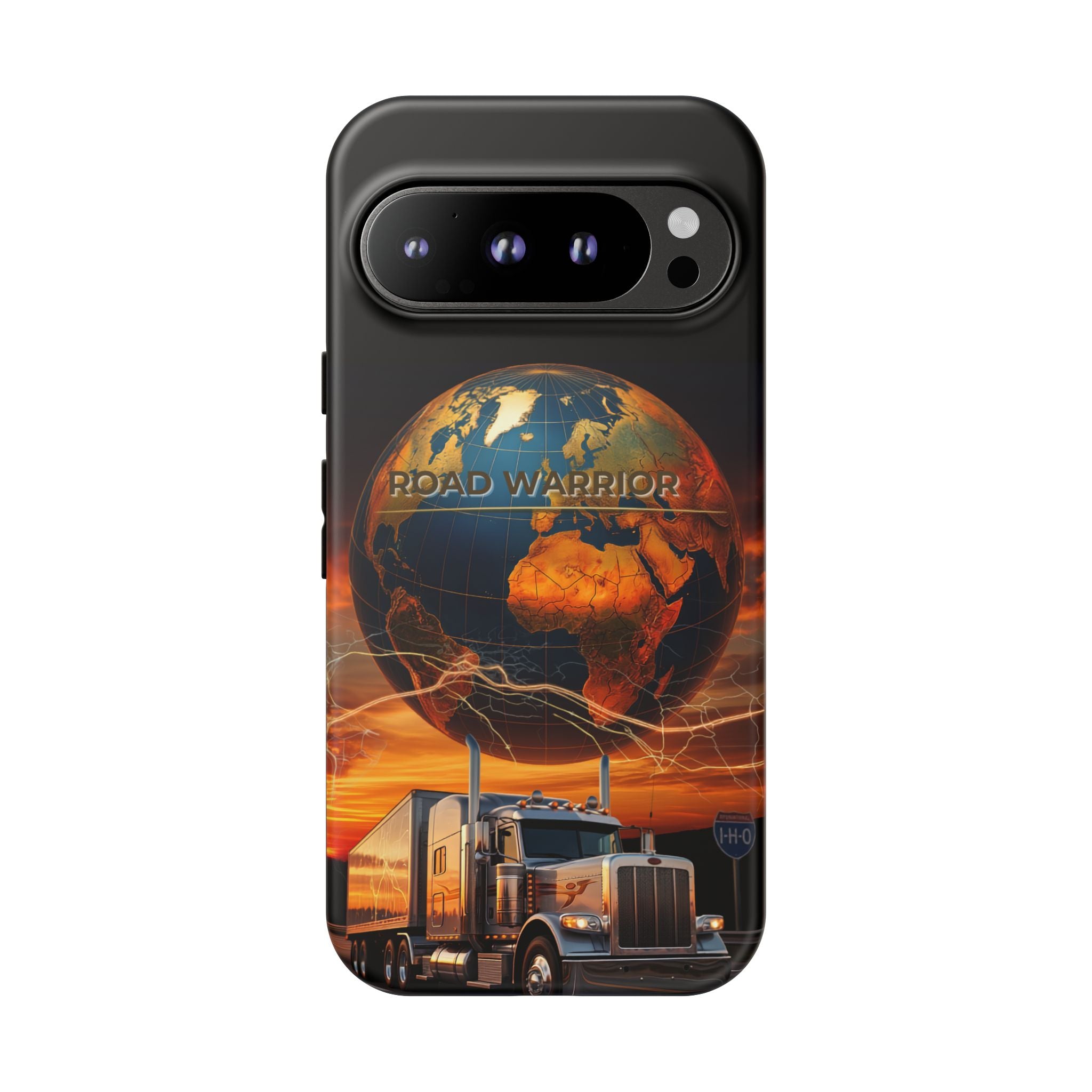 Truck Driver Phone Case — 'Global Road Warrior' Semi Truck Globe Tough Phone Cover