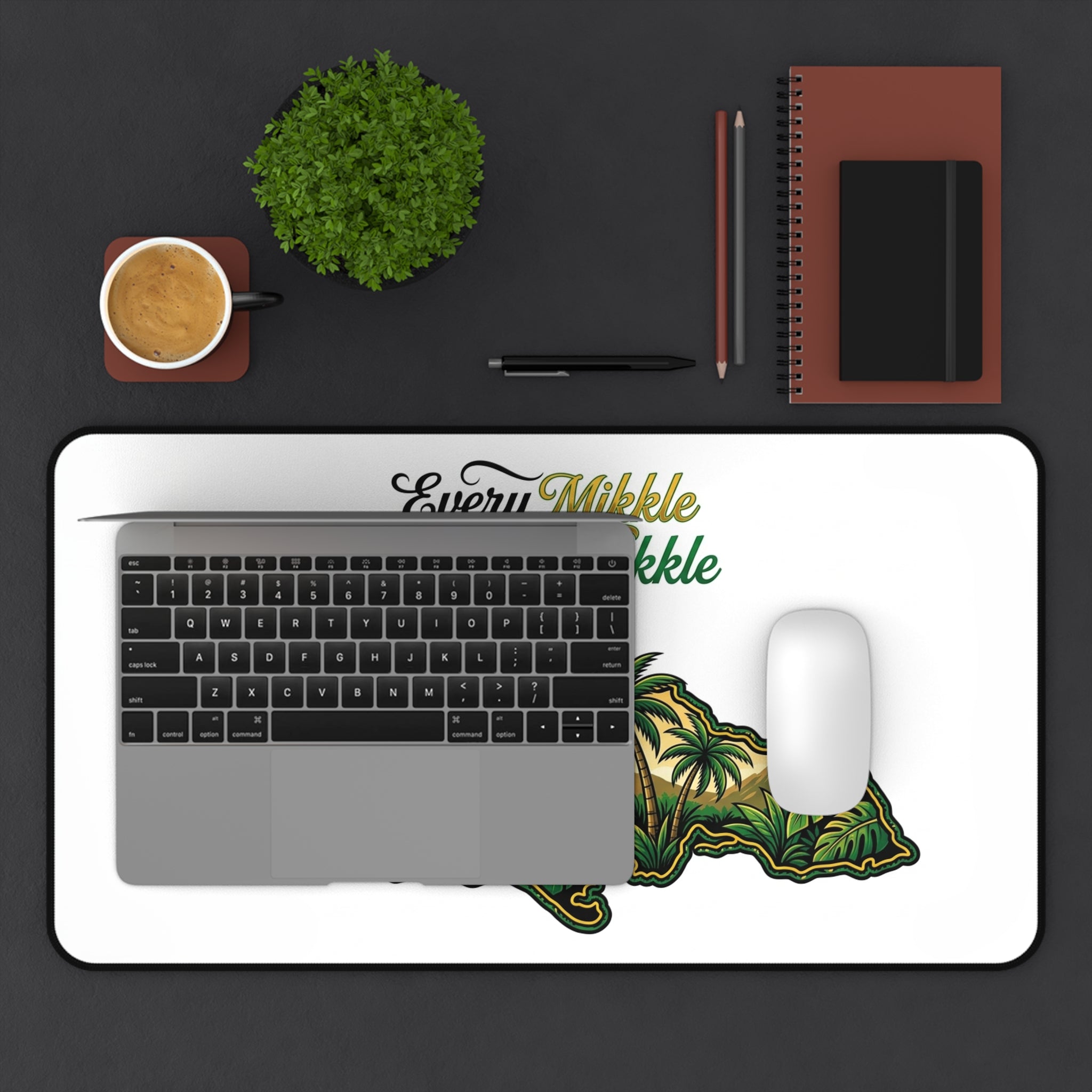 Jamaica Map Desk Mat — "Every Muckle Mek A Mukkle" Tropical Hummingbird Desk Mat